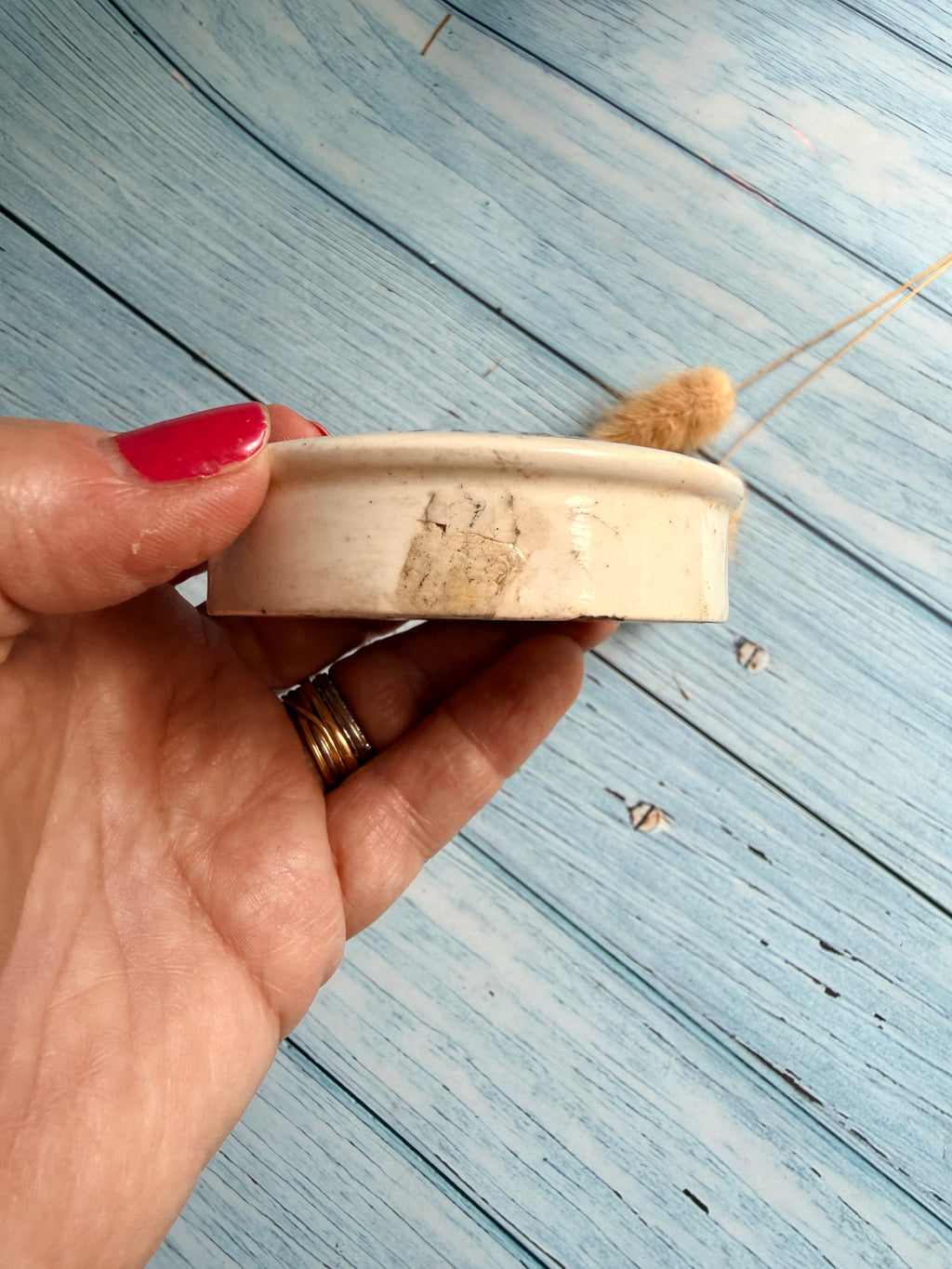 Victorian Tooth Paste Antique Ironstone Pot Lid