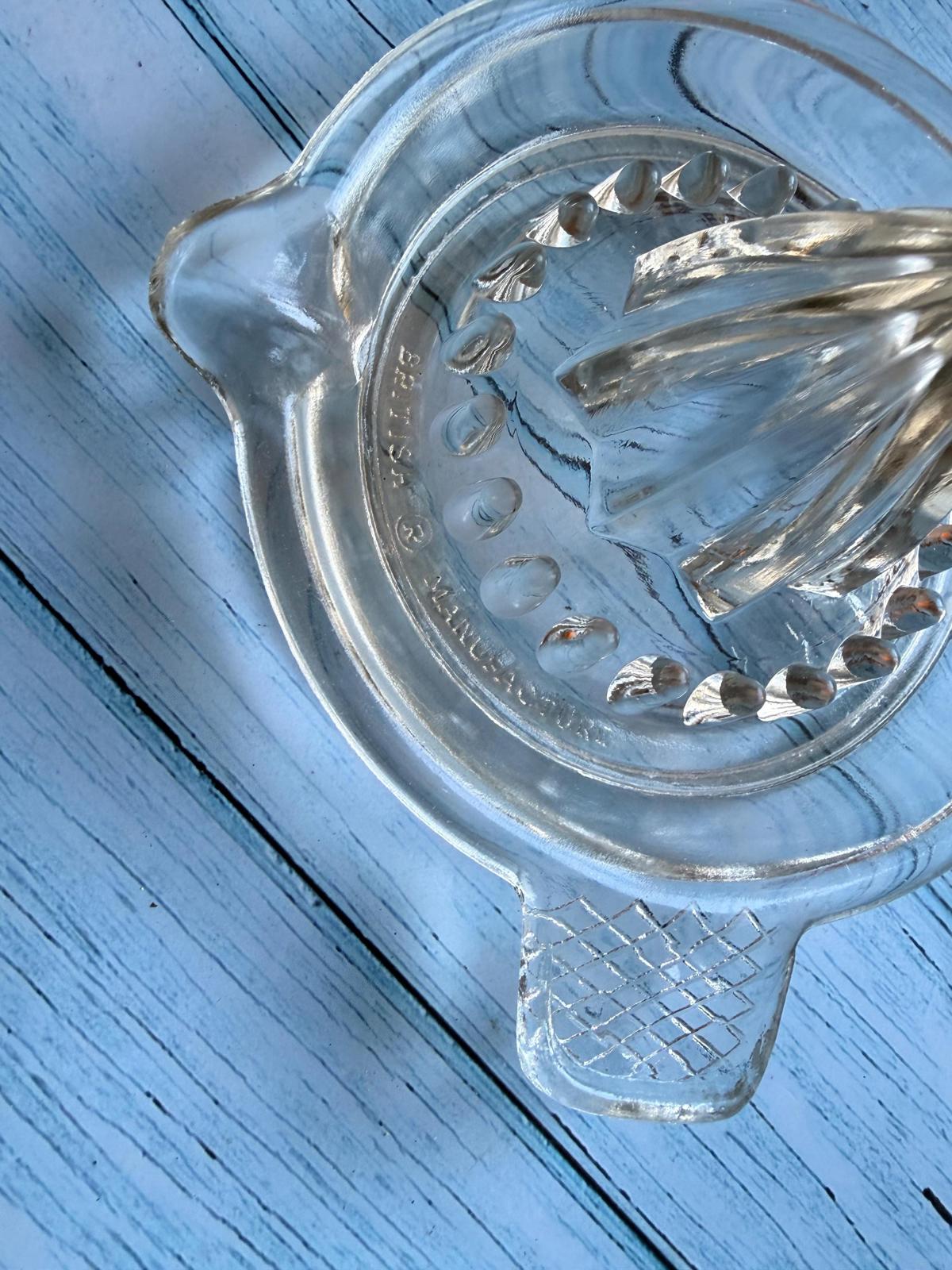 English Vintage Heavy Glass Citrus Juicer