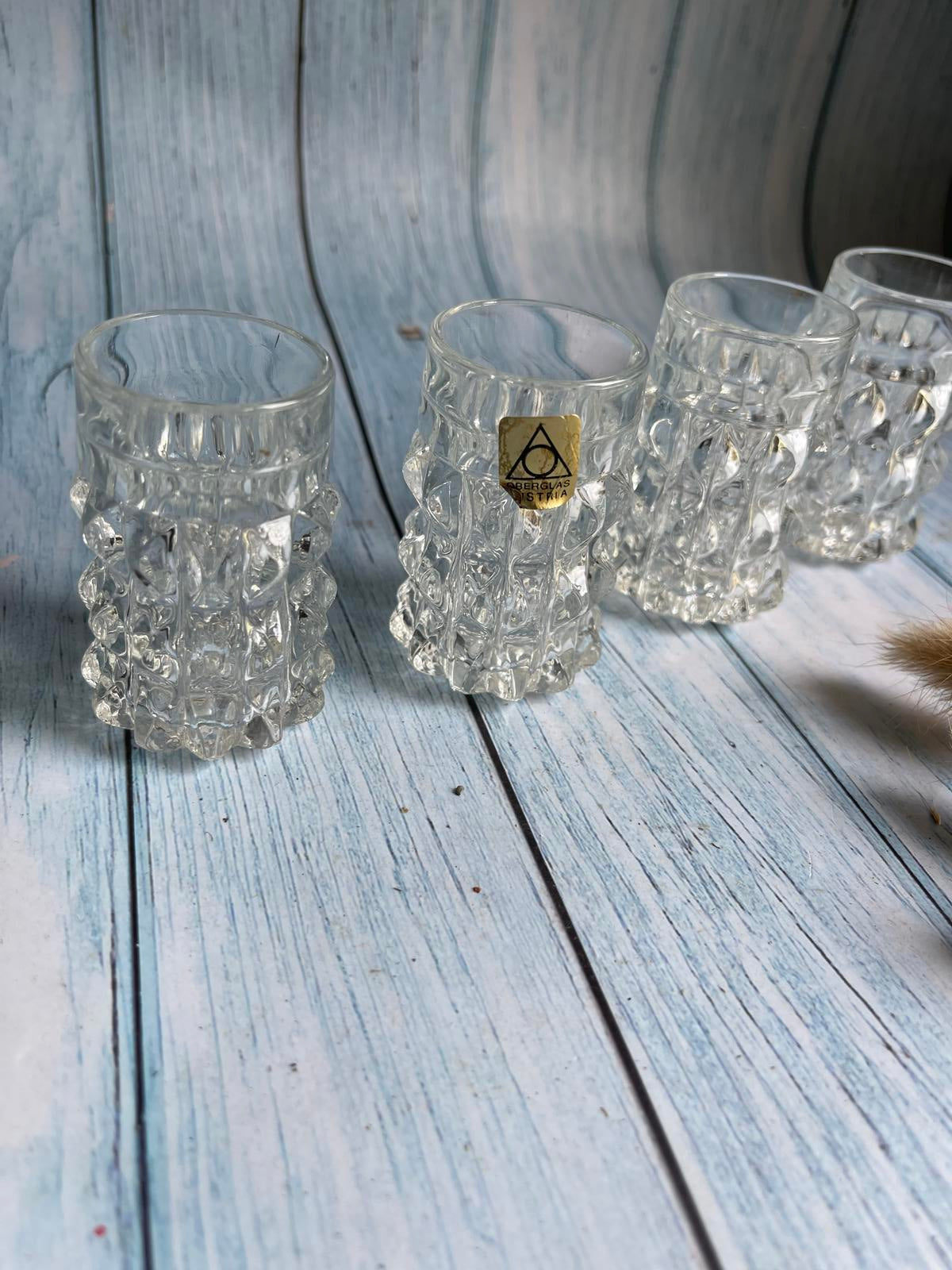 Set of Four Cut Crystal Austrian Schnapps Glasses
