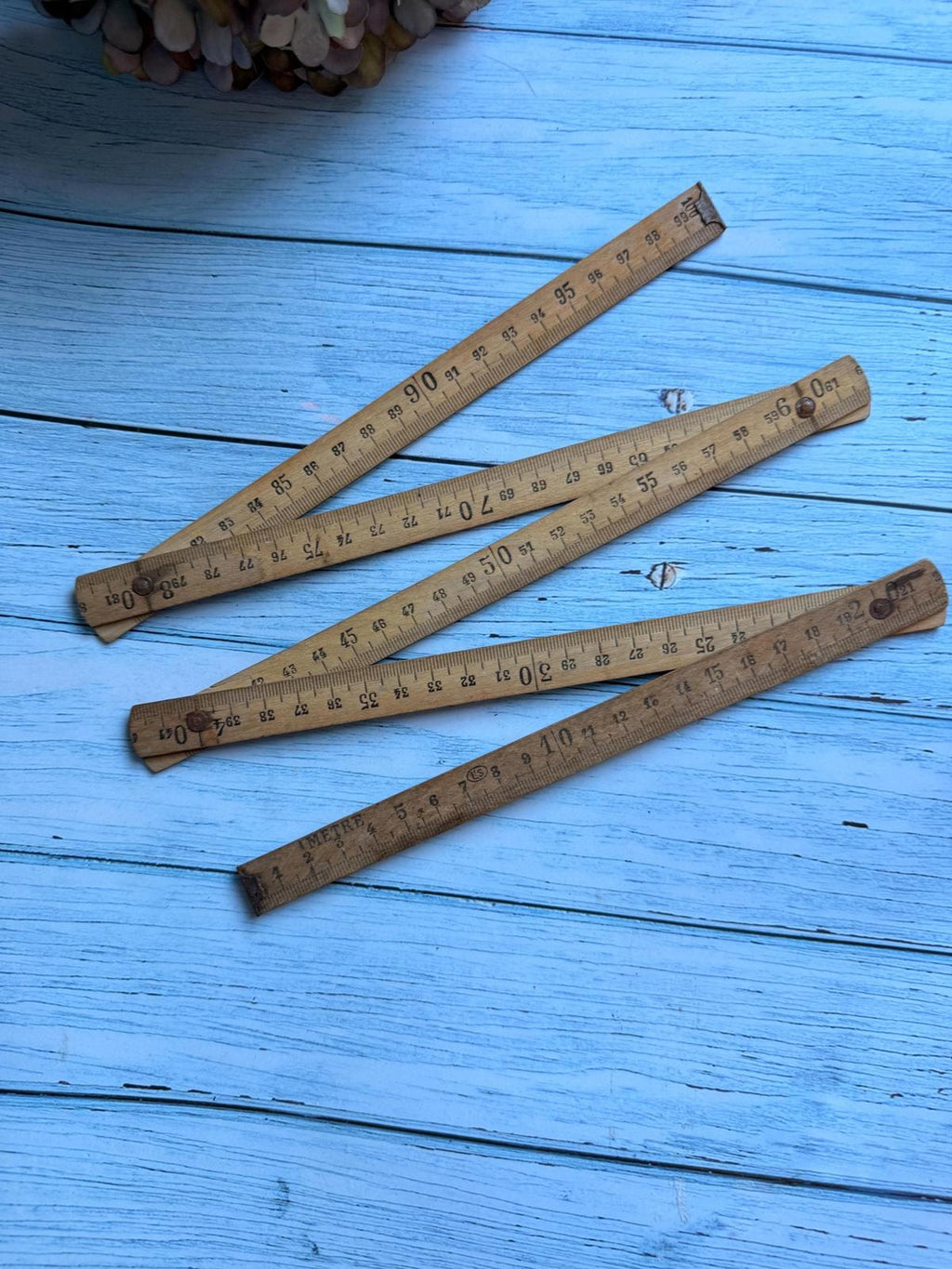 Vintage Folding Boxwood Rule