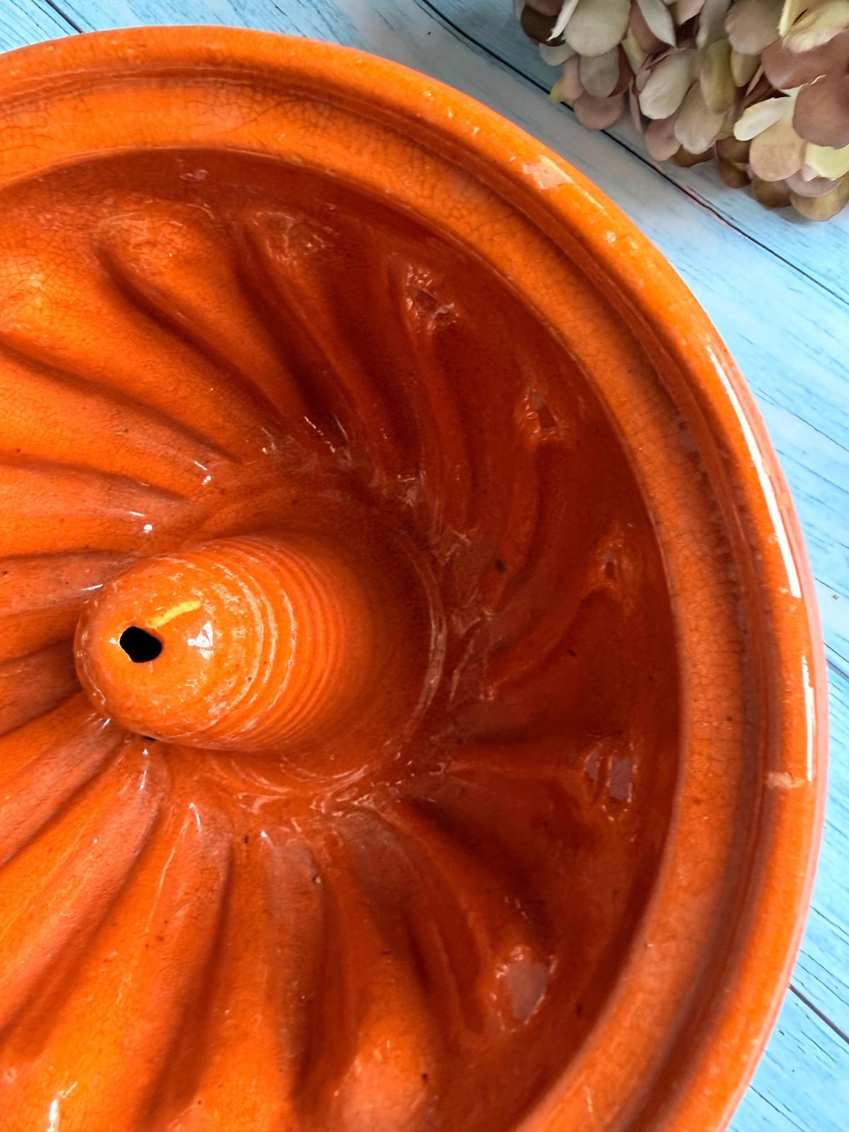 Vintage French Alsace Bundt Cake Mould / Terracotta Mould / Kugelhopf
