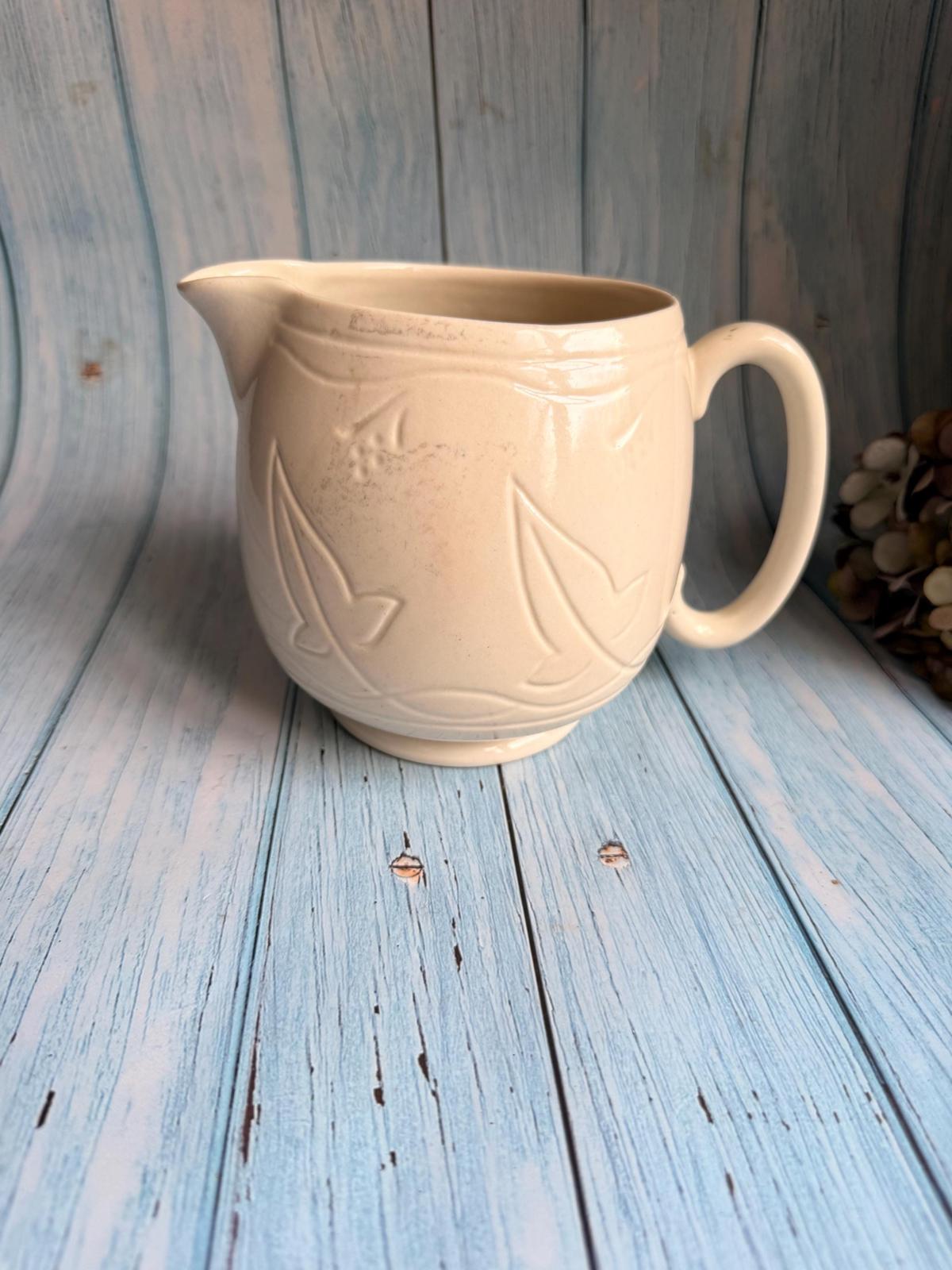Vintage Ivy Leaf Design Stoneware Milk Jug or Pitcher
