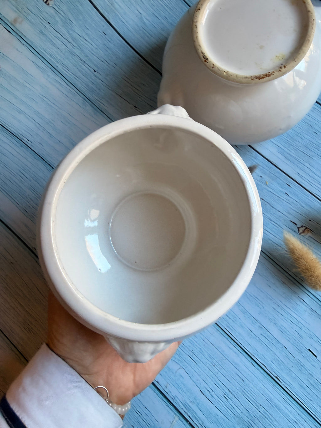 Pair of Vintage French Lion Head Soup Bowls