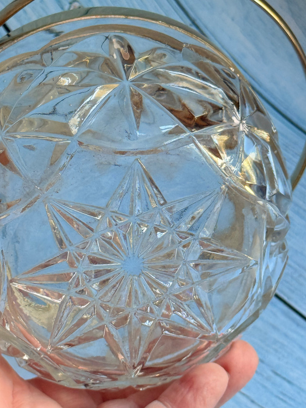 Edwardian EPNS Silver Plate Crystal Bonbon Basket