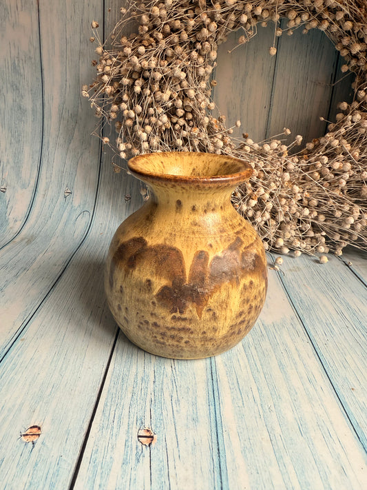 Studio Pottery Vase Marked to the Base RM Slip Glaze Decorated