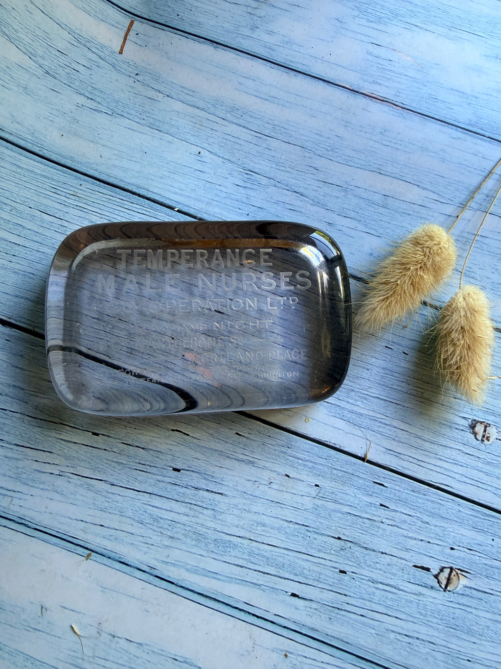 Antique Temperance Male Nurses Co Operation Ltd Advertising Paperweight