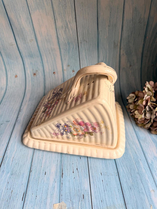 1880s Royal Bonn Franz Anton Melhem Floral Ceramic German Cheese Dome