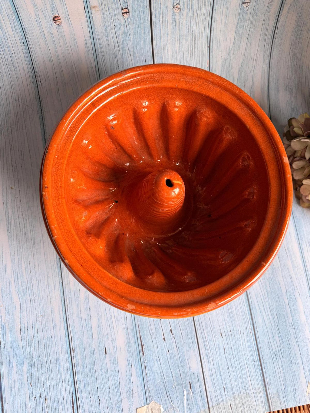 Vintage French Alsace Bundt Cake Mould / Terracotta Mould / Kugelhopf