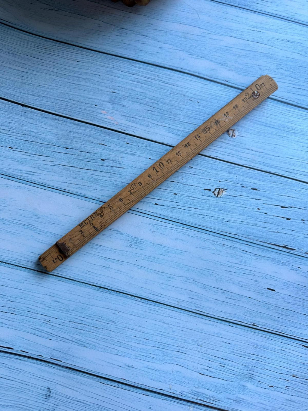 Vintage Folding Boxwood Rule