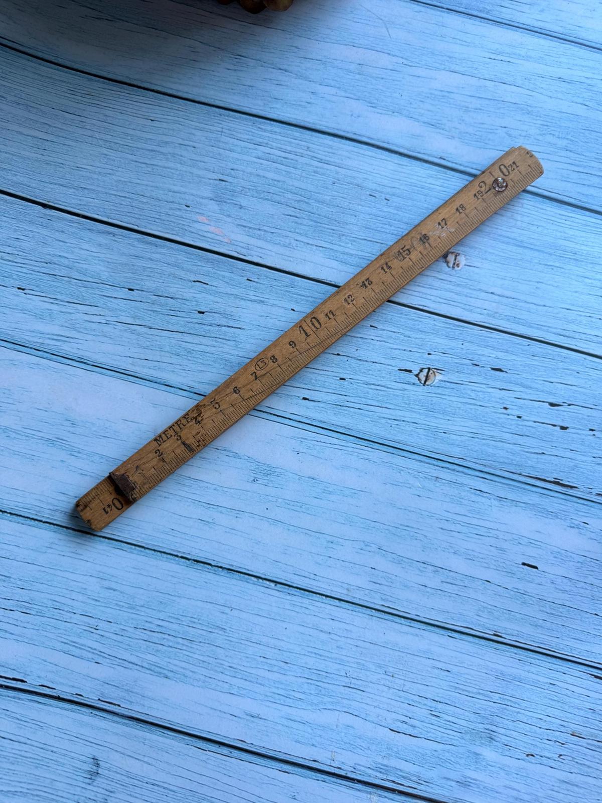 Vintage Folding Boxwood Rule