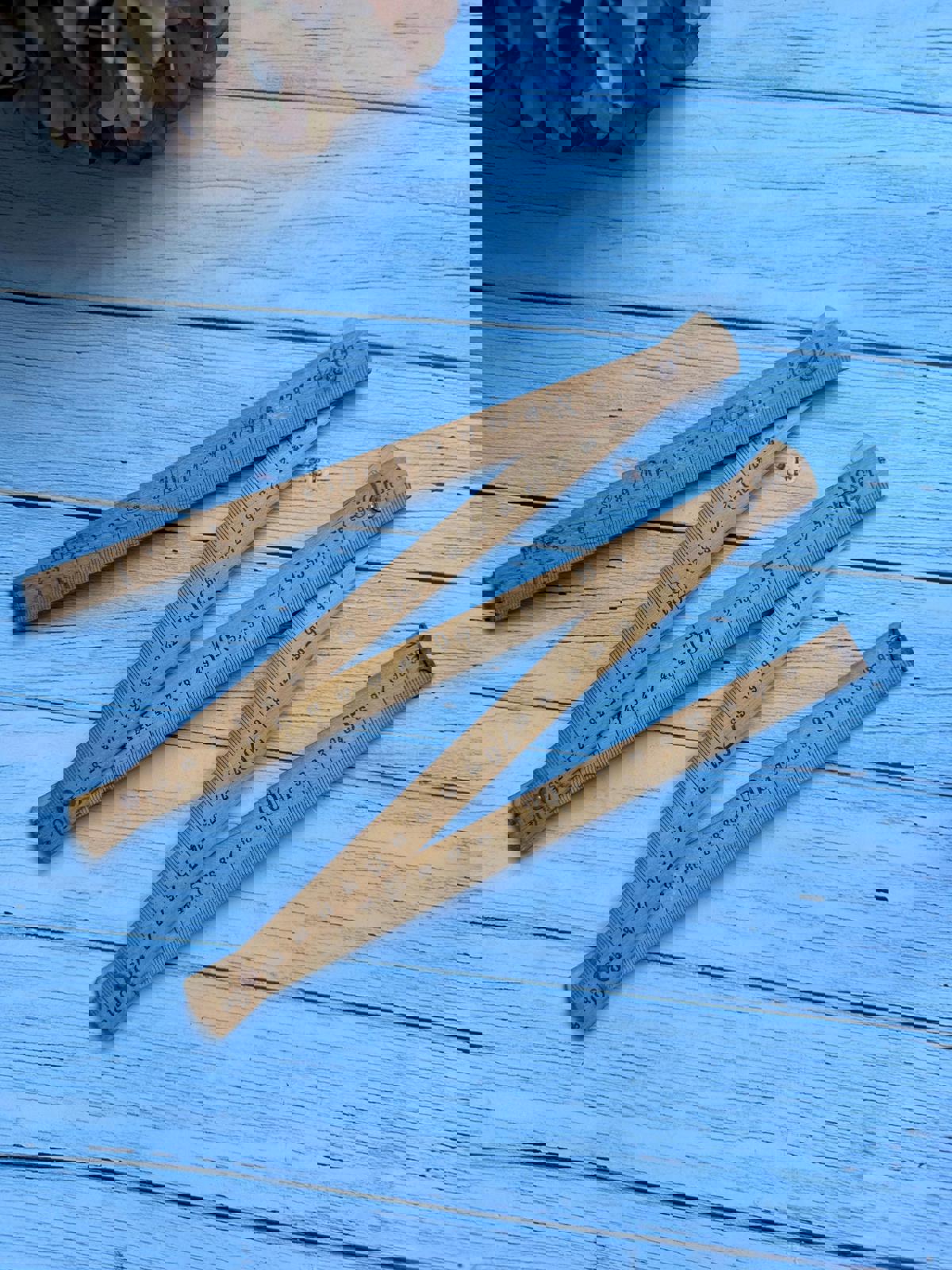 Vintage Folding Boxwood Rule