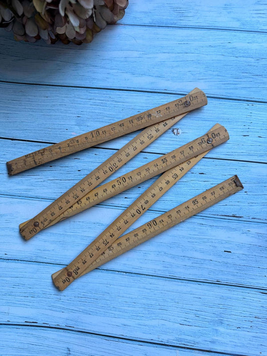 Vintage Folding Boxwood Rule