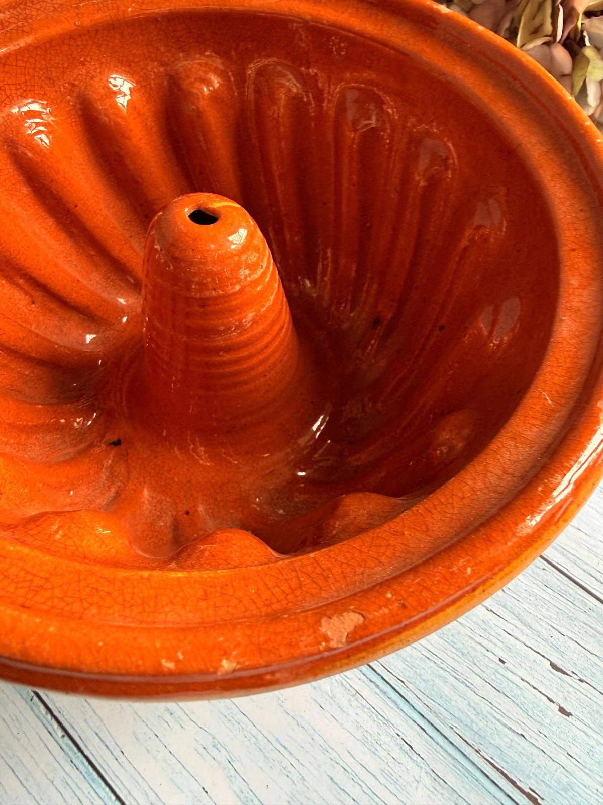 Vintage French Alsace Bundt Cake Mould / Terracotta Mould / Kugelhopf
