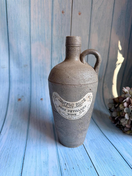 Vintage Stoneware Pink Petillant Santos Rosé Bottle / Carafe