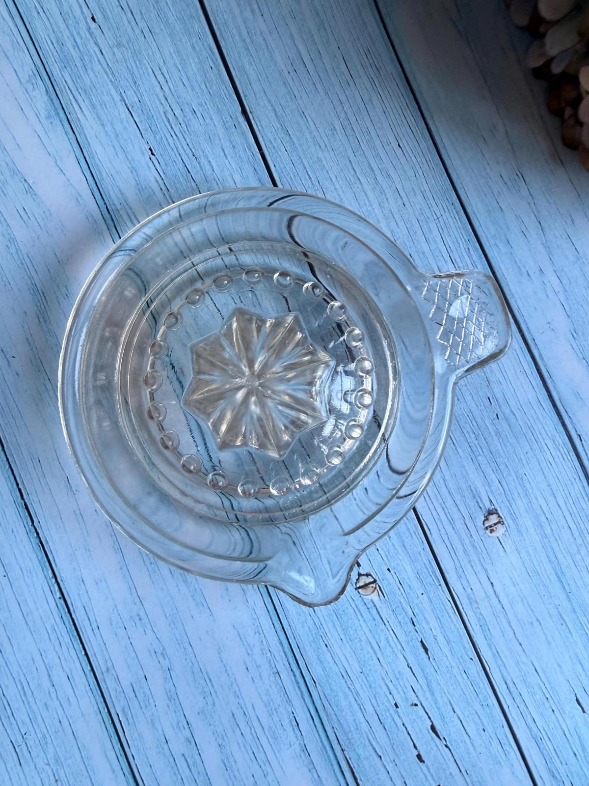 English Vintage Heavy Glass Citrus Juicer