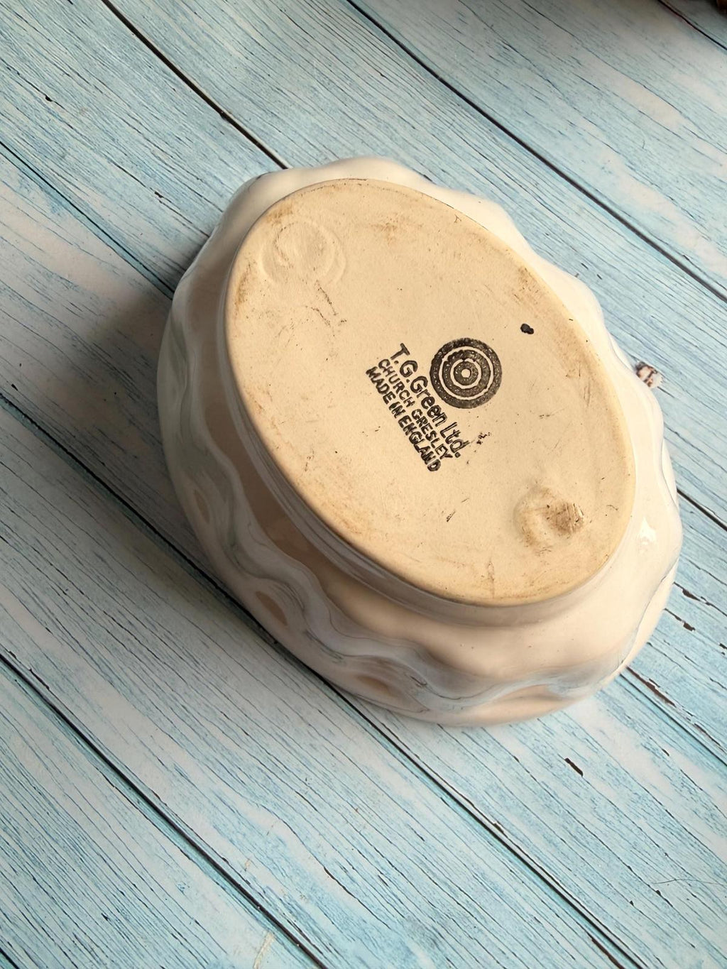 Vintage 1960s/1970s White Ironstone T G Green Jelly Mould / Jello Mold