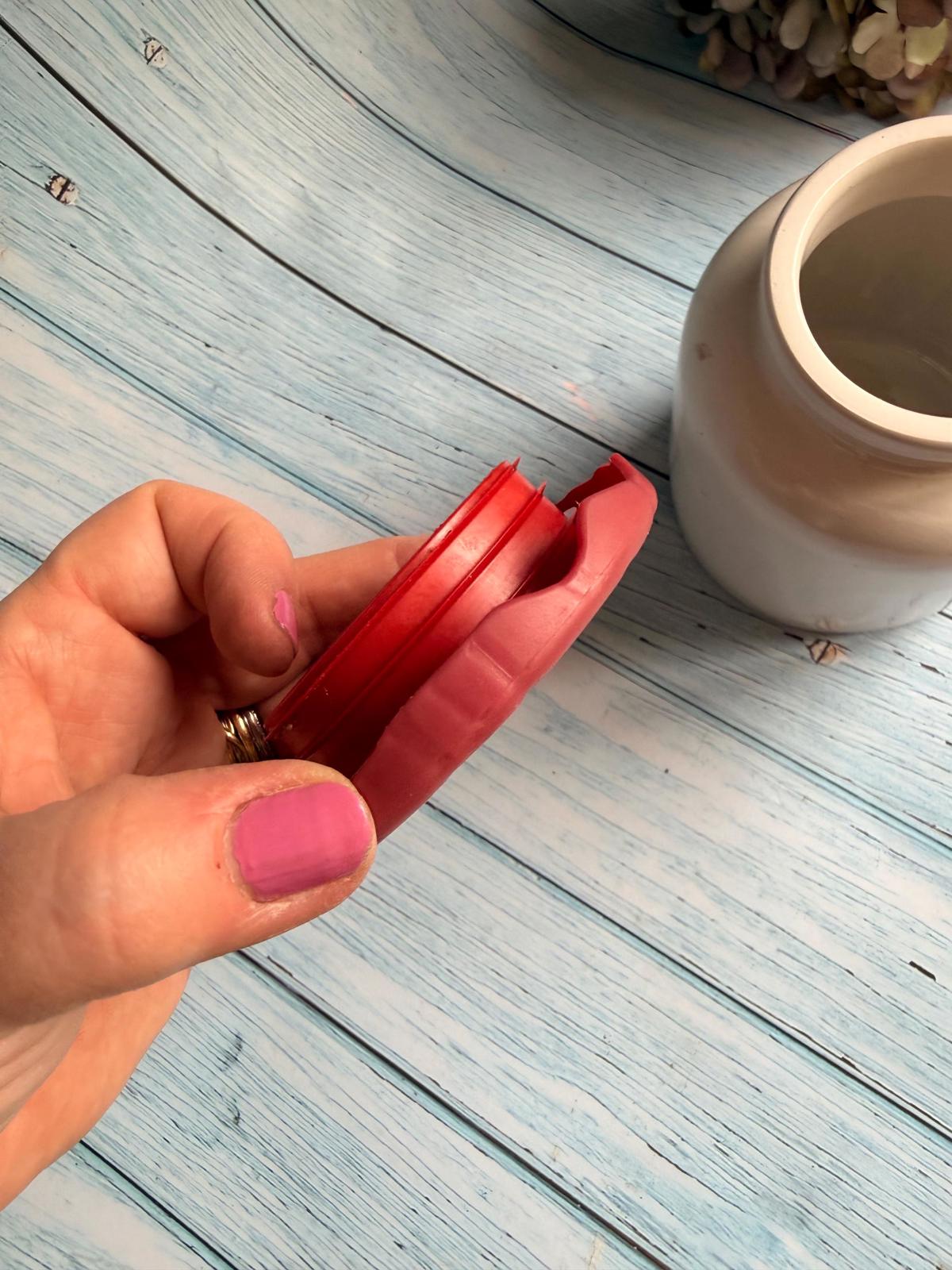 French Stoneware Moutarde du Temeraire Mustard Pot with Plastic Lid