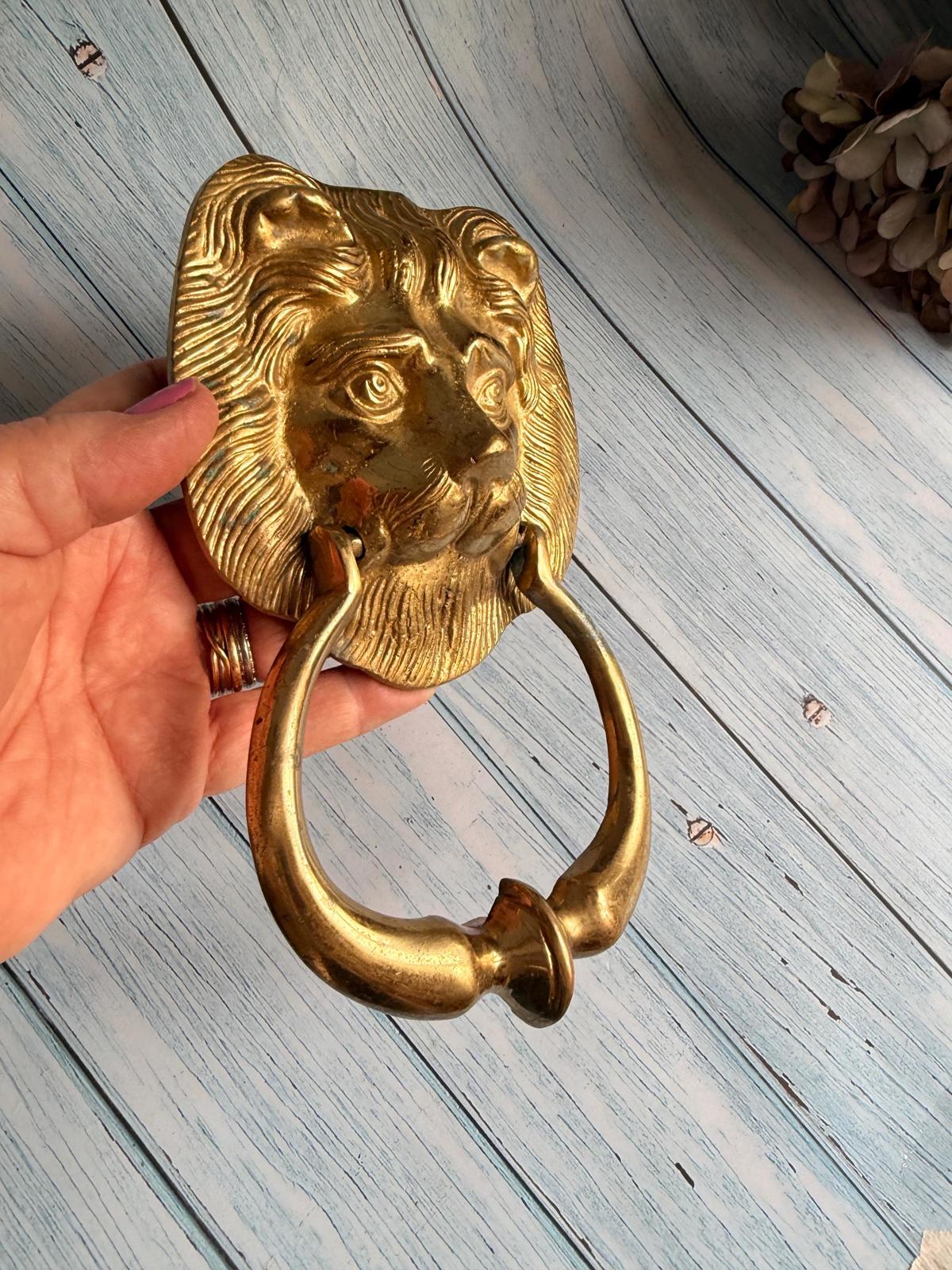 Vintage Brass Lion Door Knocker