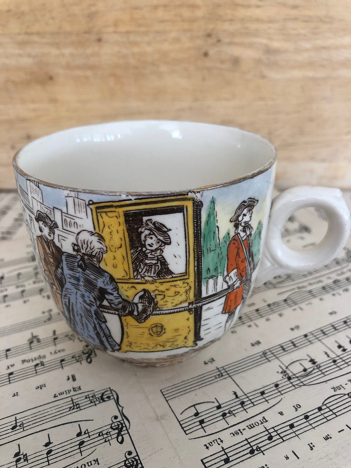 Burleigh Ware Burslem Burgess & Leigh Old English Travel Sedan Chair Mug Cup