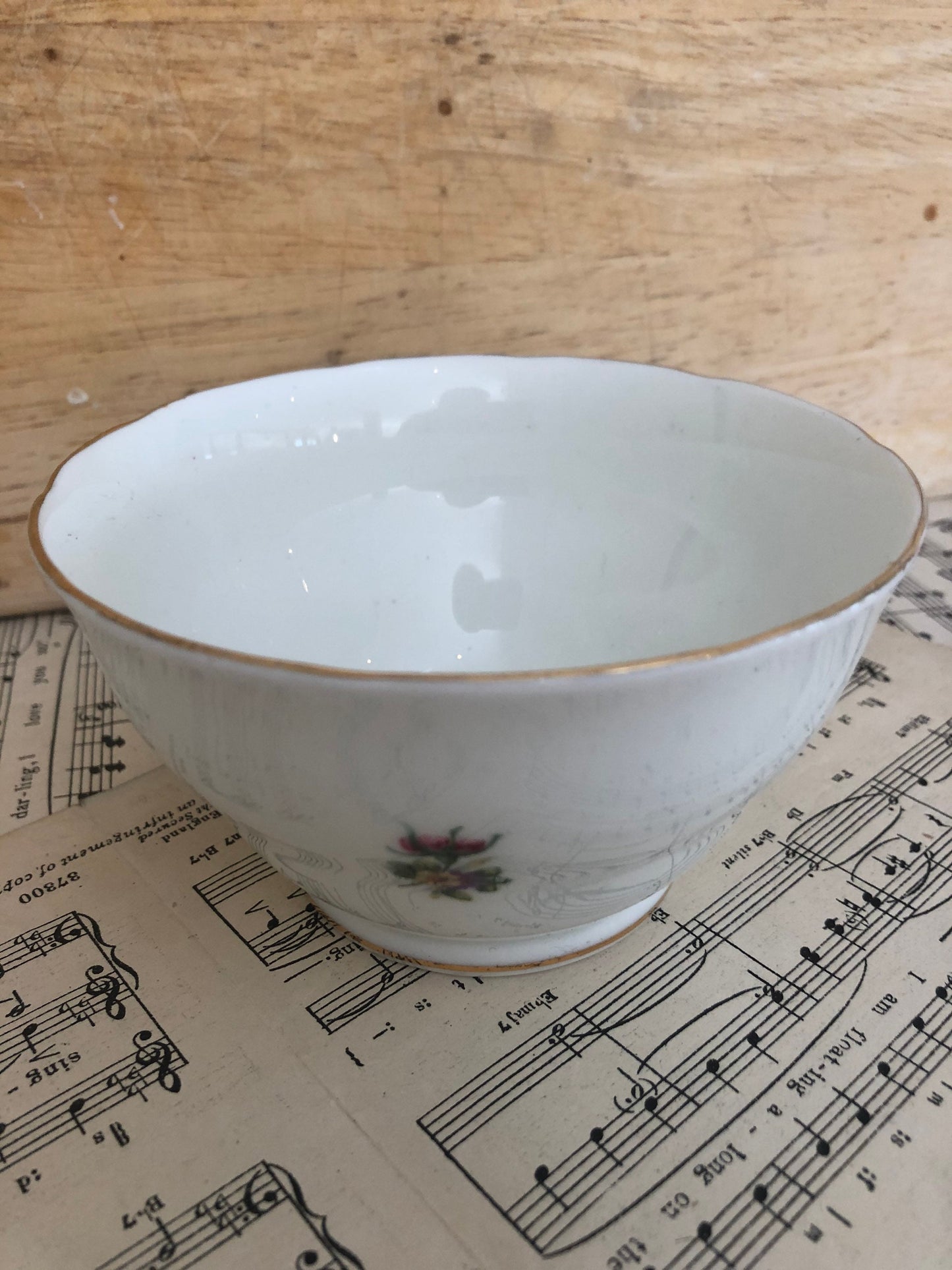 Royal Stuart Spencer Stevenson 1950’s Floral Pattern Gilt Edged Porcelain Sugar Bowl