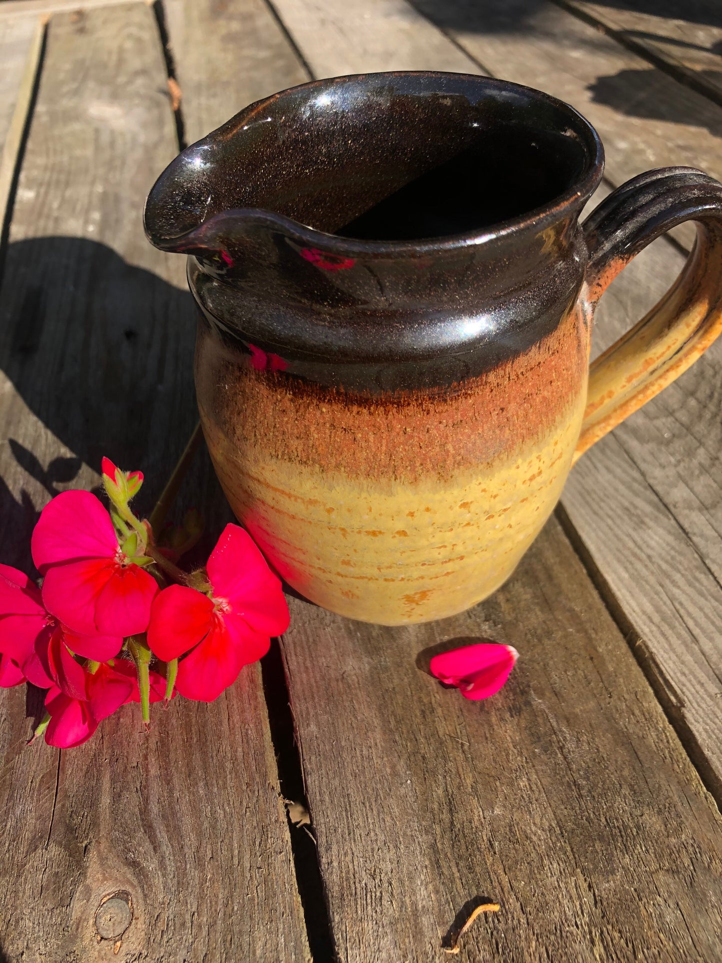 Earthenware Studio Pottery Jug with Milkmaid Cow Details