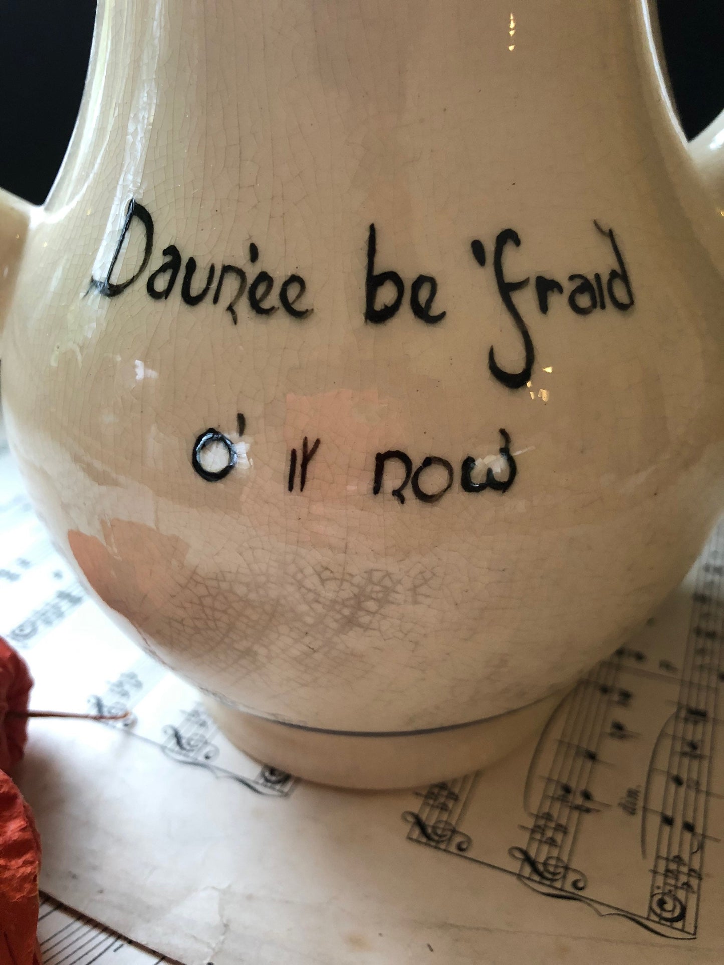 Vintage Dartmouth Pottery Teapot: Devon Motto Ware, Cottage Motif