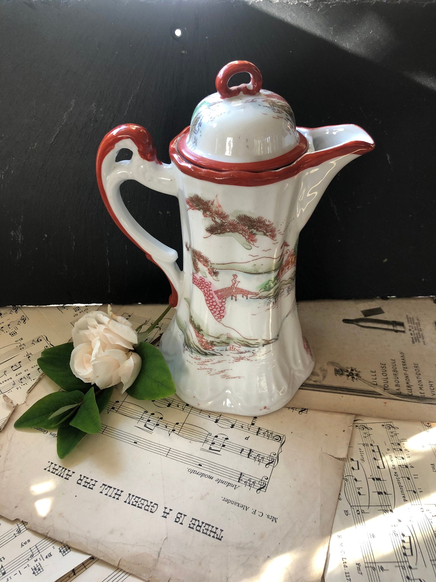 Oriental Coffee Pot / Coffee Can / Teapot - Japanese, Chinese /  Eastern / Oxblood