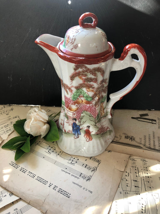 Oriental Coffee Pot / Coffee Can / Teapot - Japanese, Chinese /  Eastern / Oxblood