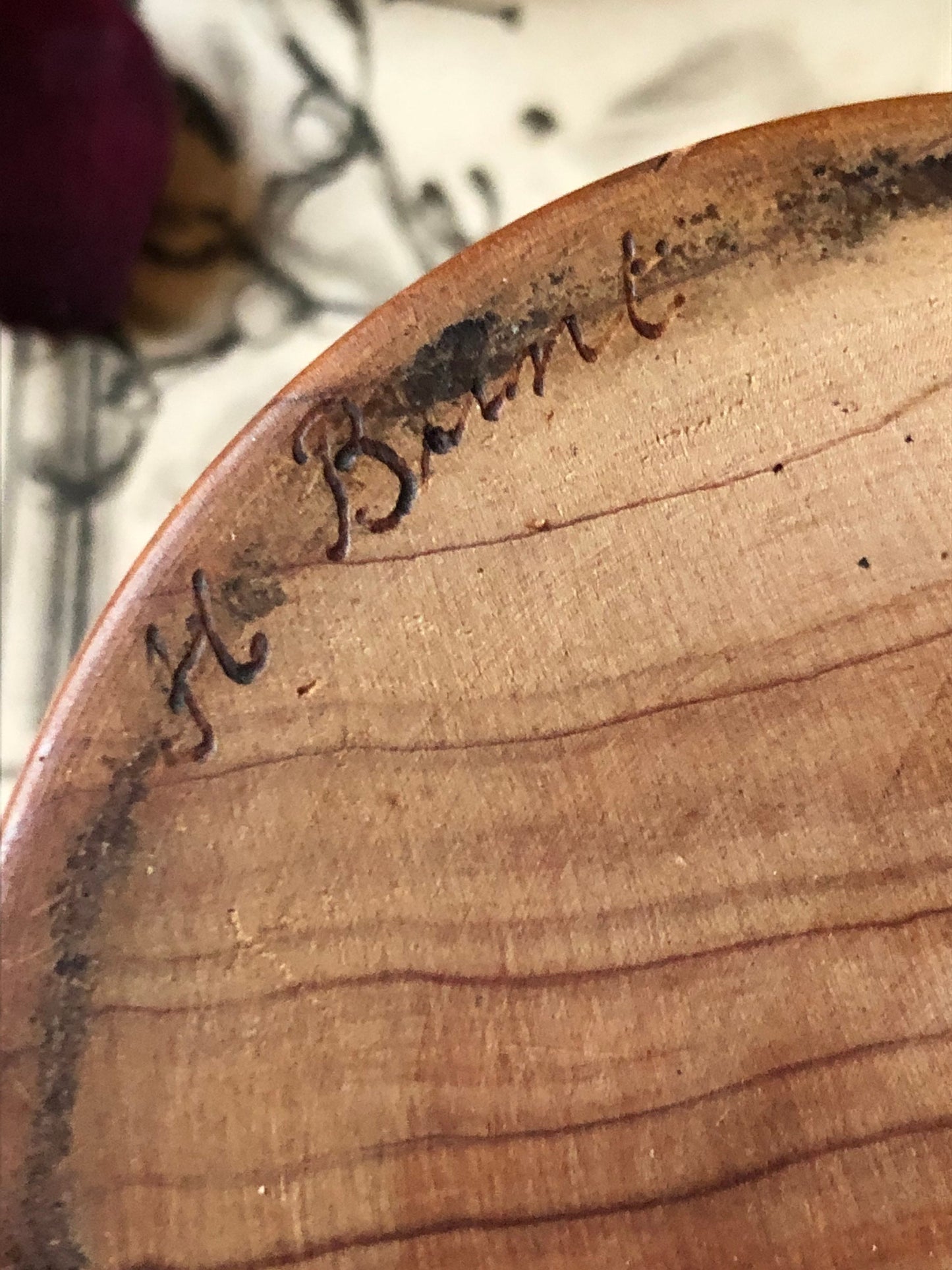 Macrocarpa Wood Lidded Pot made by H Bunt in New Zealand