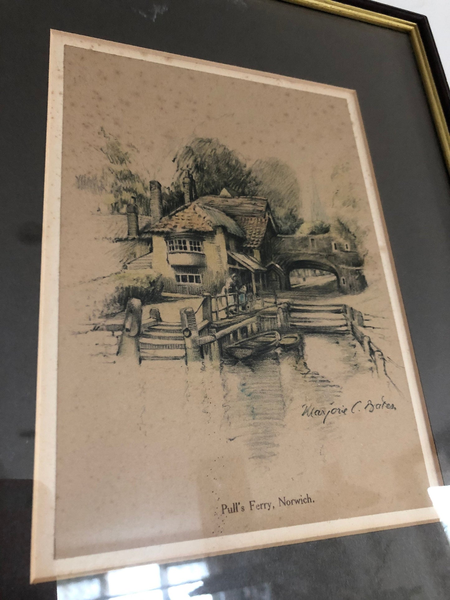 Pull's Ferry, Norwich, Norfolk, Framed Print by Marjorie C. Bates