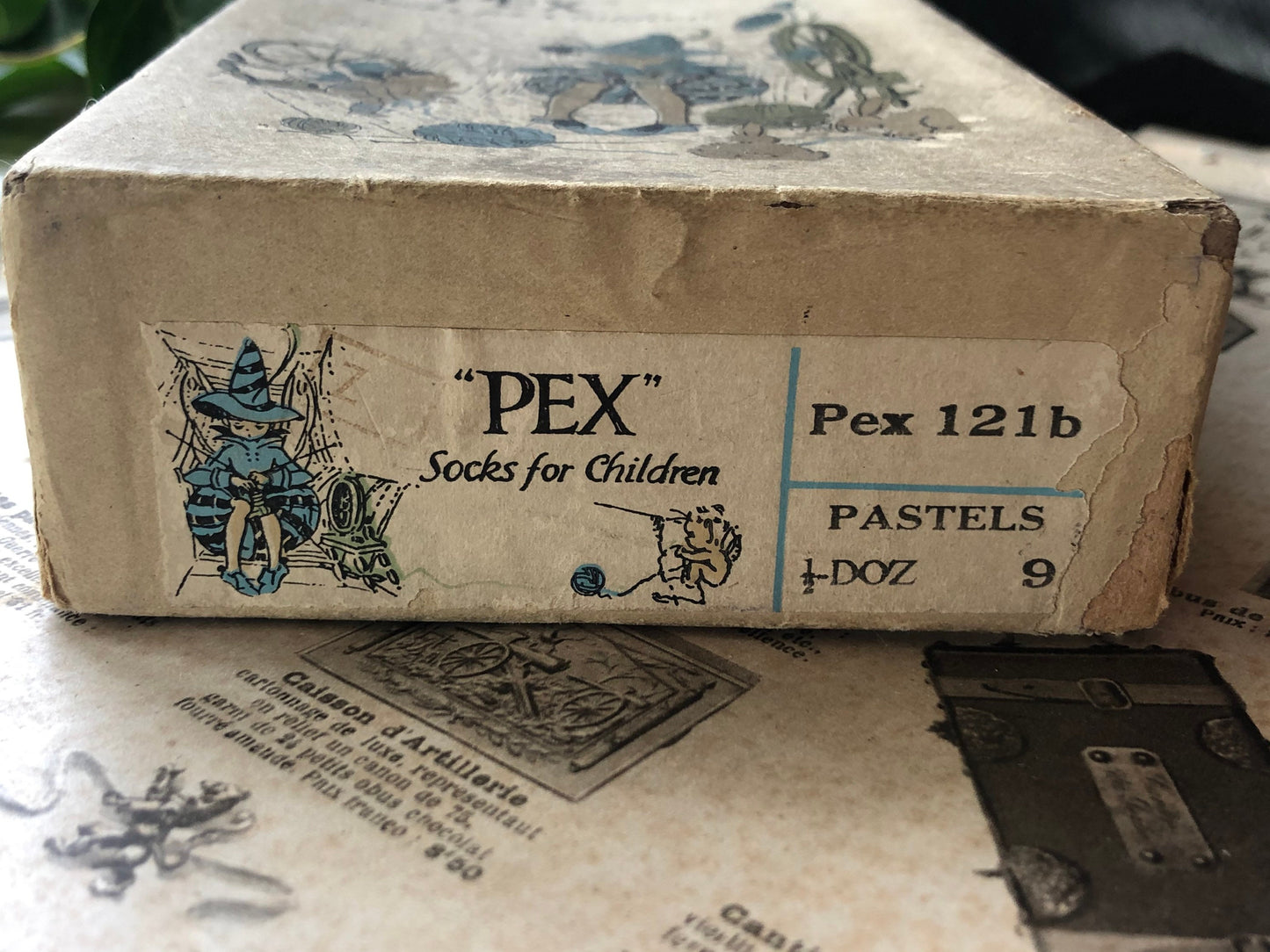 Vintage Box / Pex Children’s Socks / Antique Advertising