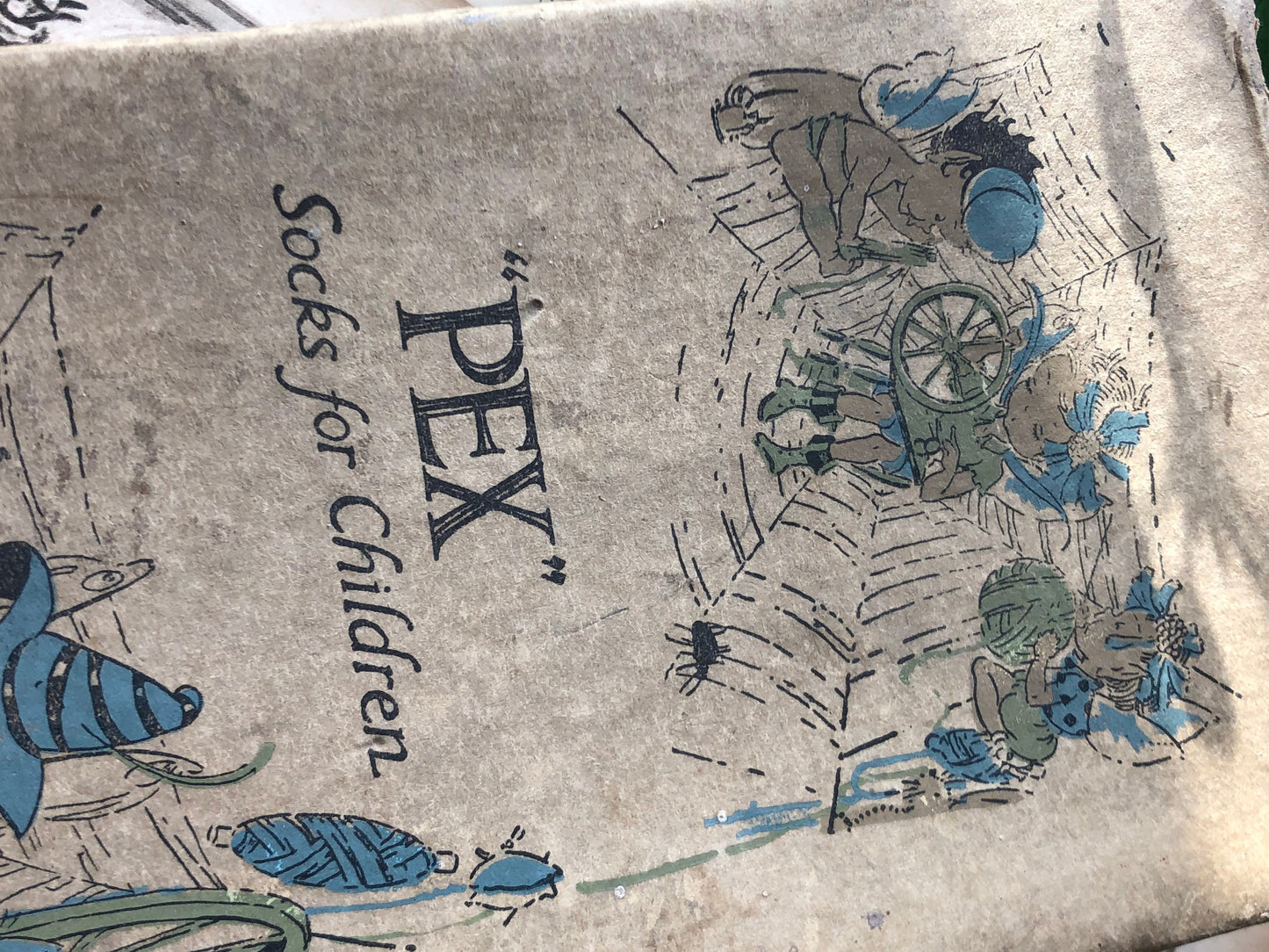 Vintage Box / Pex Children’s Socks / Antique Advertising