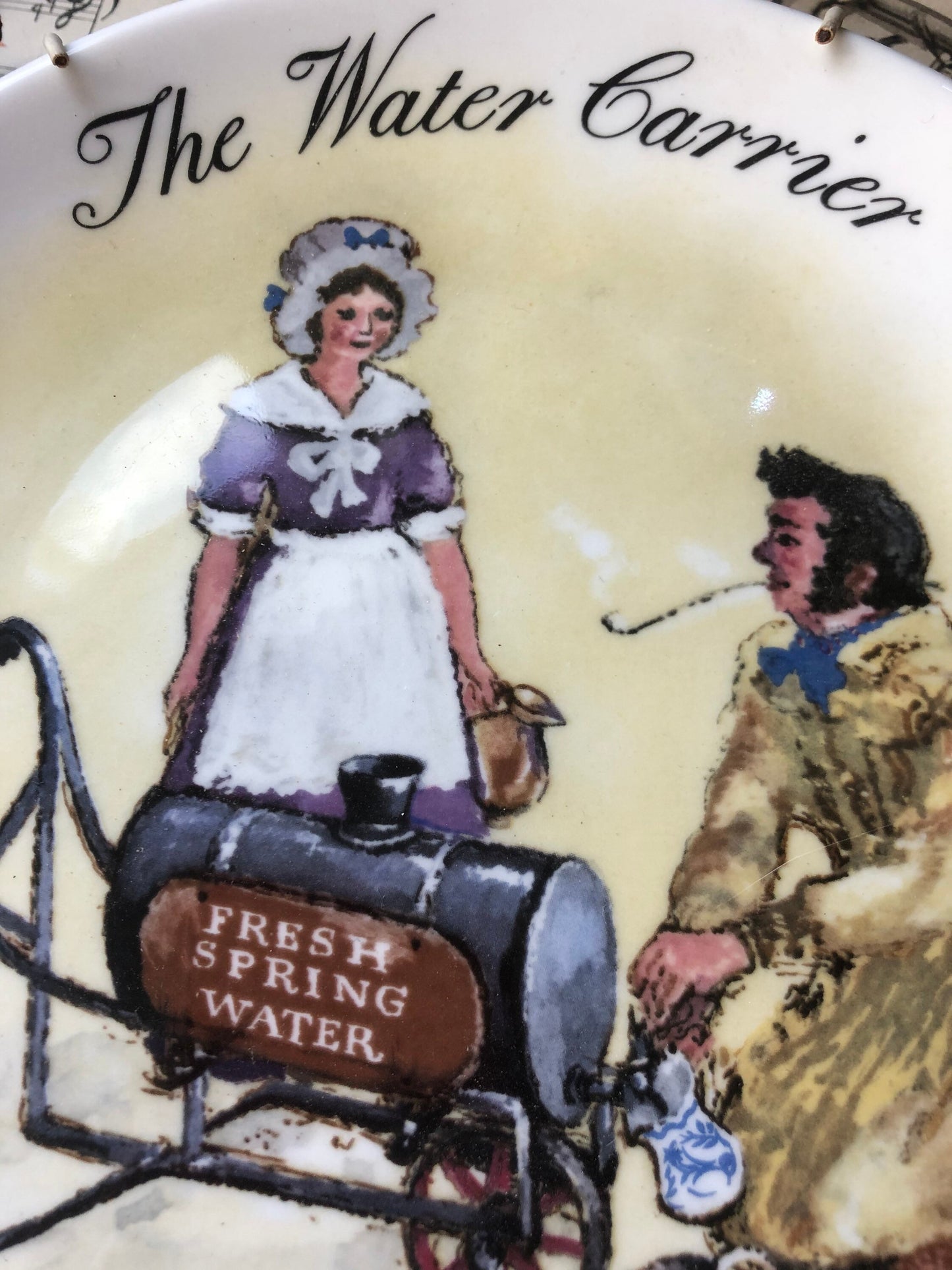 Wedgwood Plate, The Street Sellers of London Series, The Water Carrier by John Finnie, Made in England, Limited Edition with Plate Hanger