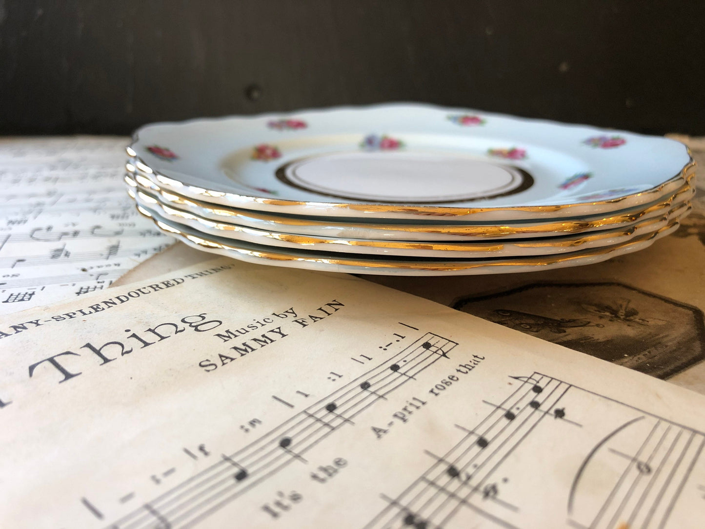 Colclough Bone China Set of Four Side Plates / Cake Plates / Salad Plates / Sandwich Plates / Dessert Plates