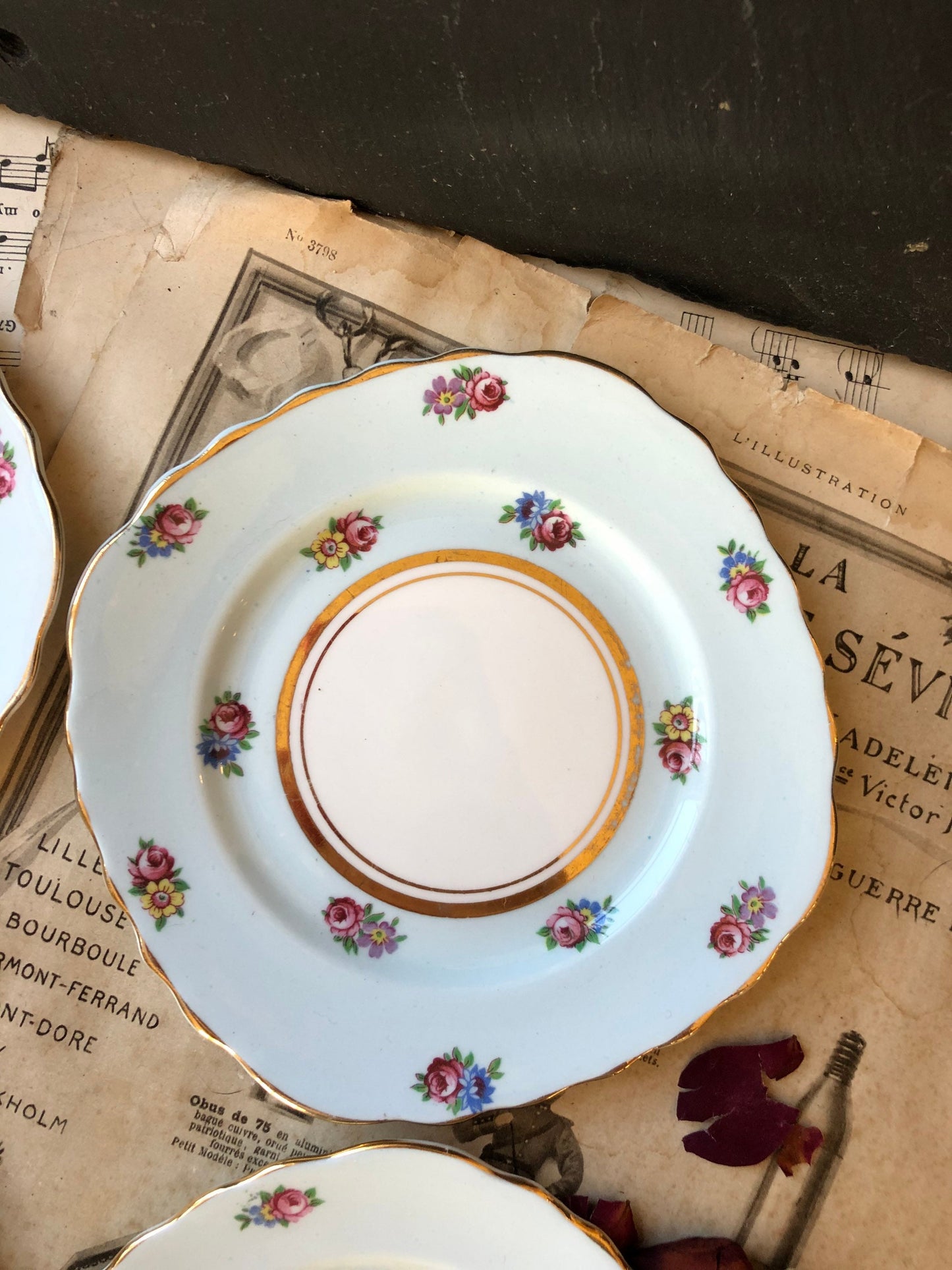 Colclough Bone China Set of Four Side Plates / Cake Plates / Salad Plates / Sandwich Plates / Dessert Plates