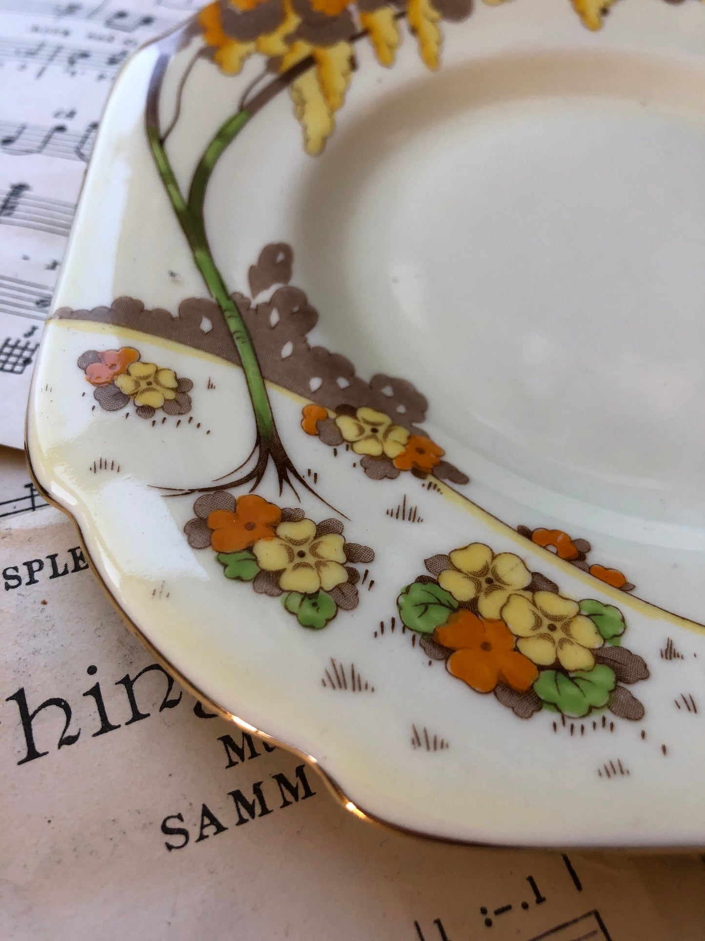 Art Deco Style Grafton Square Cake Plate made by A. B. Jones in their "Basford" pattern / Single Plate / Side Plate / Dessert Plate