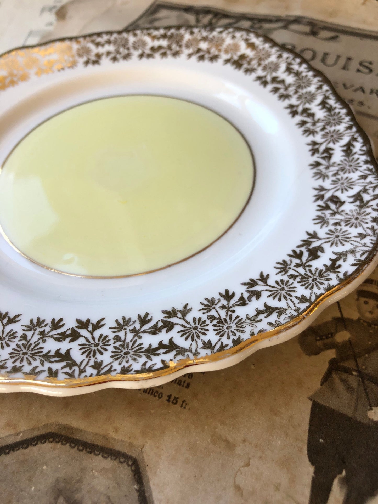 Vintage Gold Chintz Side Plate: Staffordshire Fine Bone China