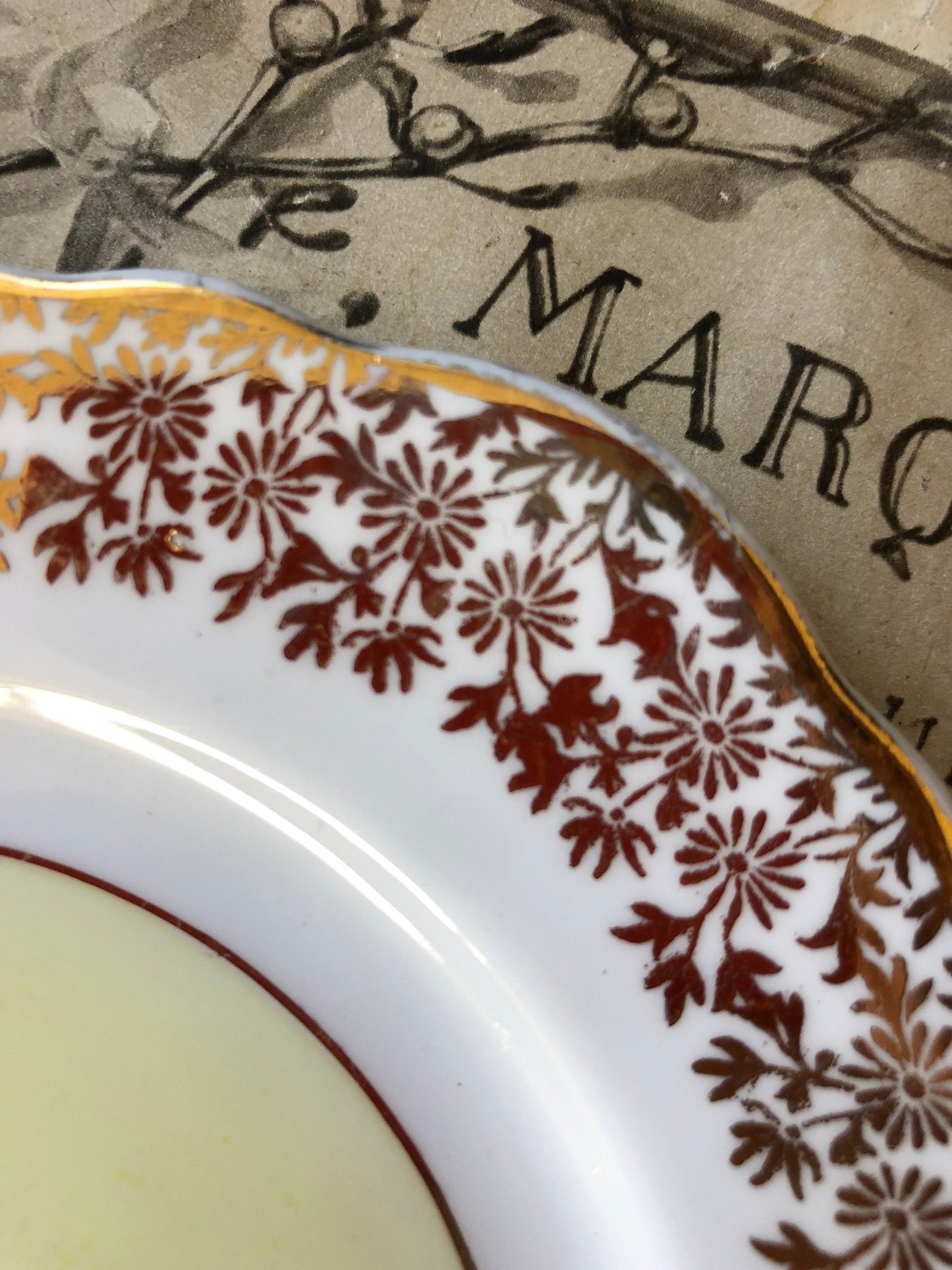 Vintage Gold Chintz Side Plate: Staffordshire Fine Bone China