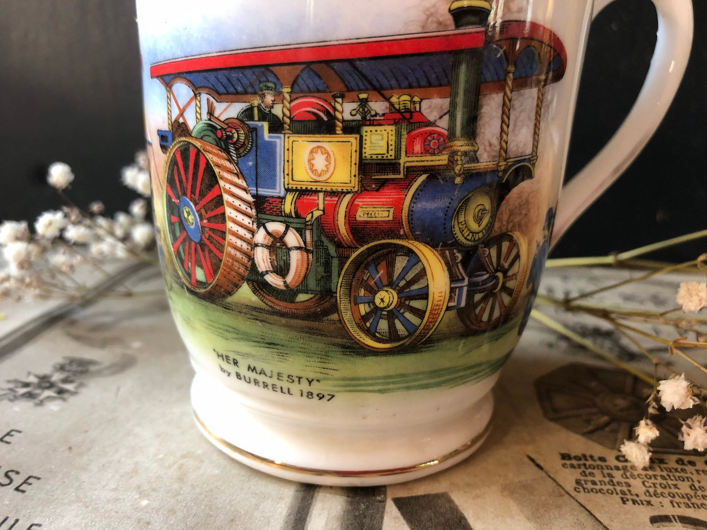 Vintage Steam Engine Bone China Mug - Her Majesty by Burrell 1897