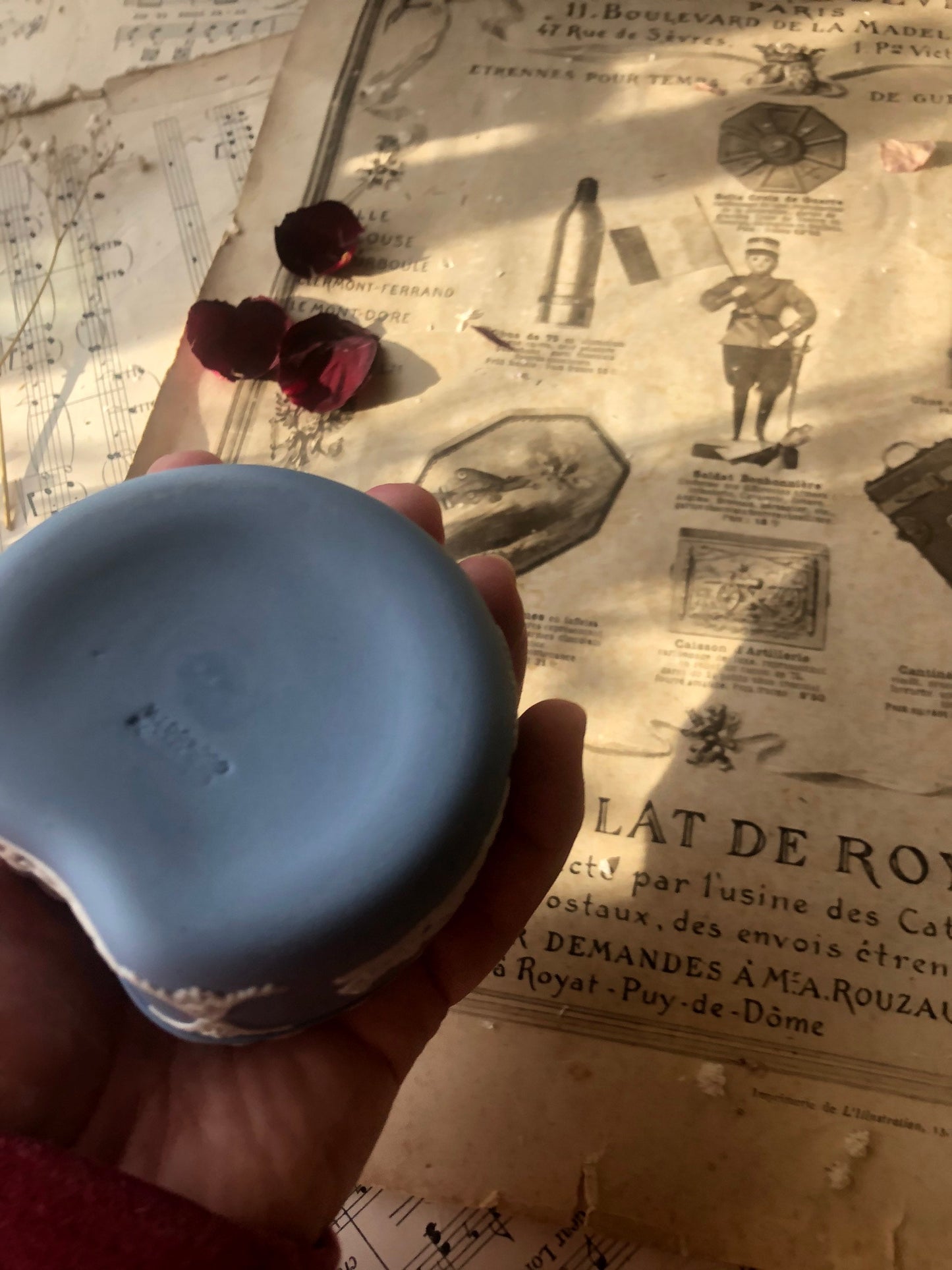 Wedgwood Pale Blue Jasperware Trinket Box: Neo Classical Cherub Design