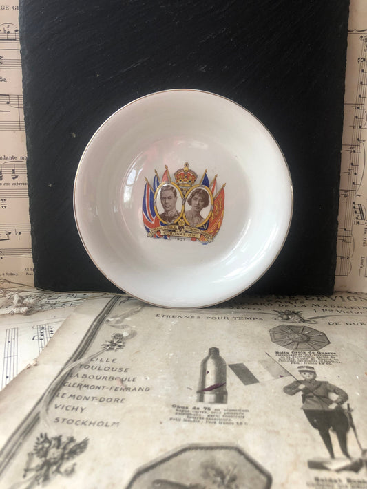 King George VI Coronation Commemorative Dish / Bowl / King George / Queen Mother / Queen Elizabeth / British Royal Family