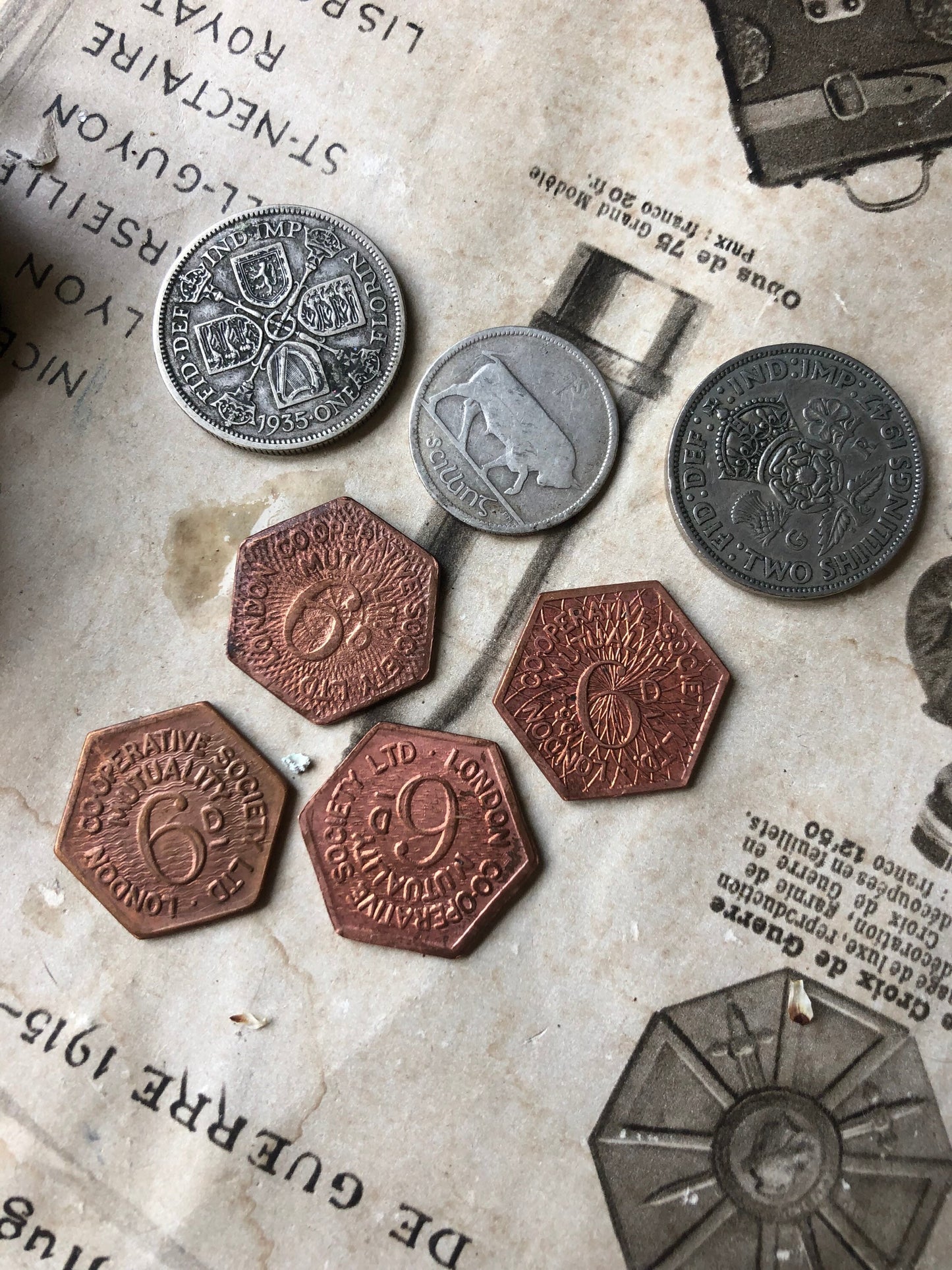 Selection of Vintage English and Irish Coins and Tokens