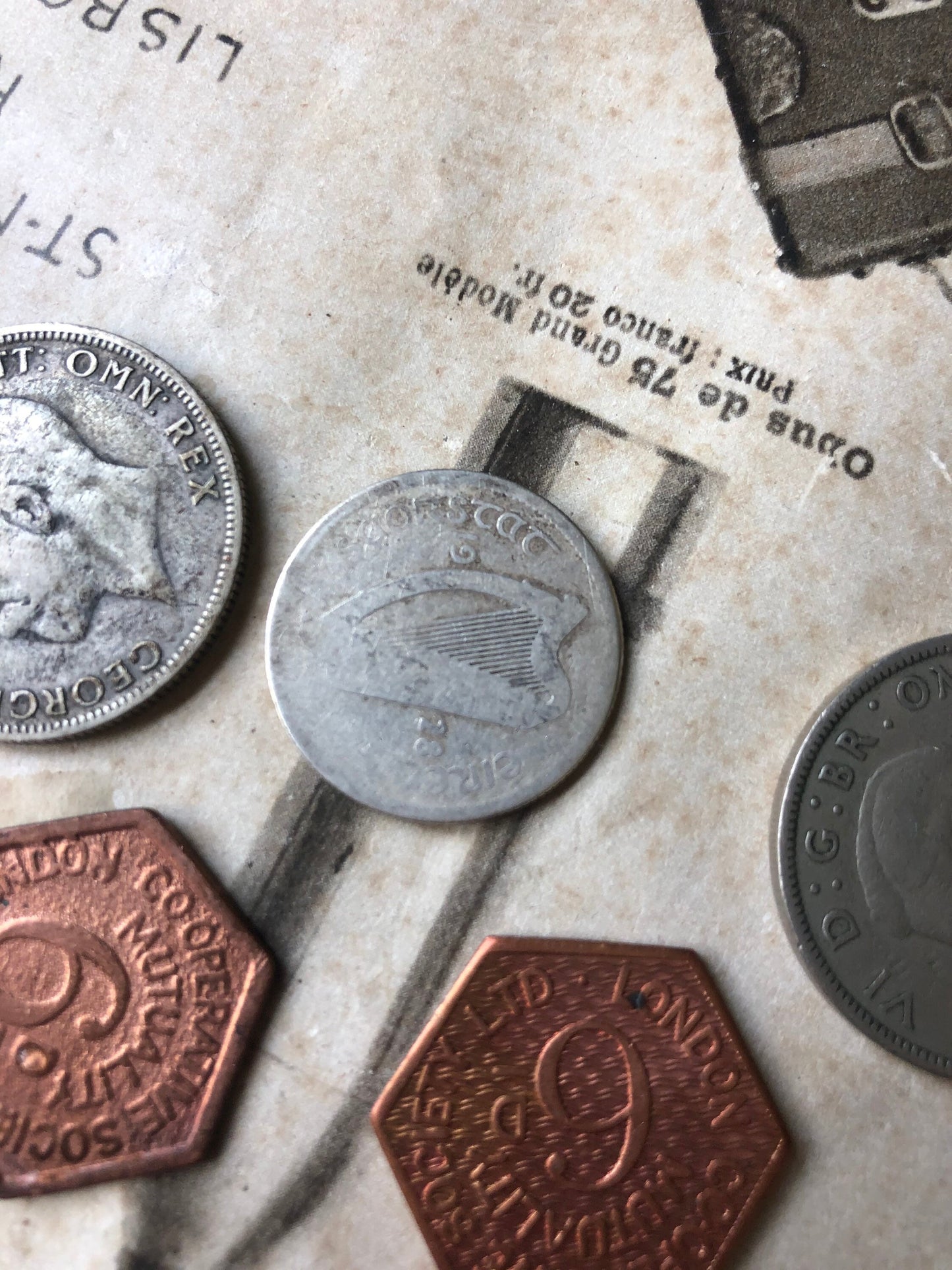 Selection of Vintage English and Irish Coins and Tokens