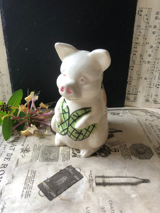 Vintage Seated Pig Ceramic Money Box