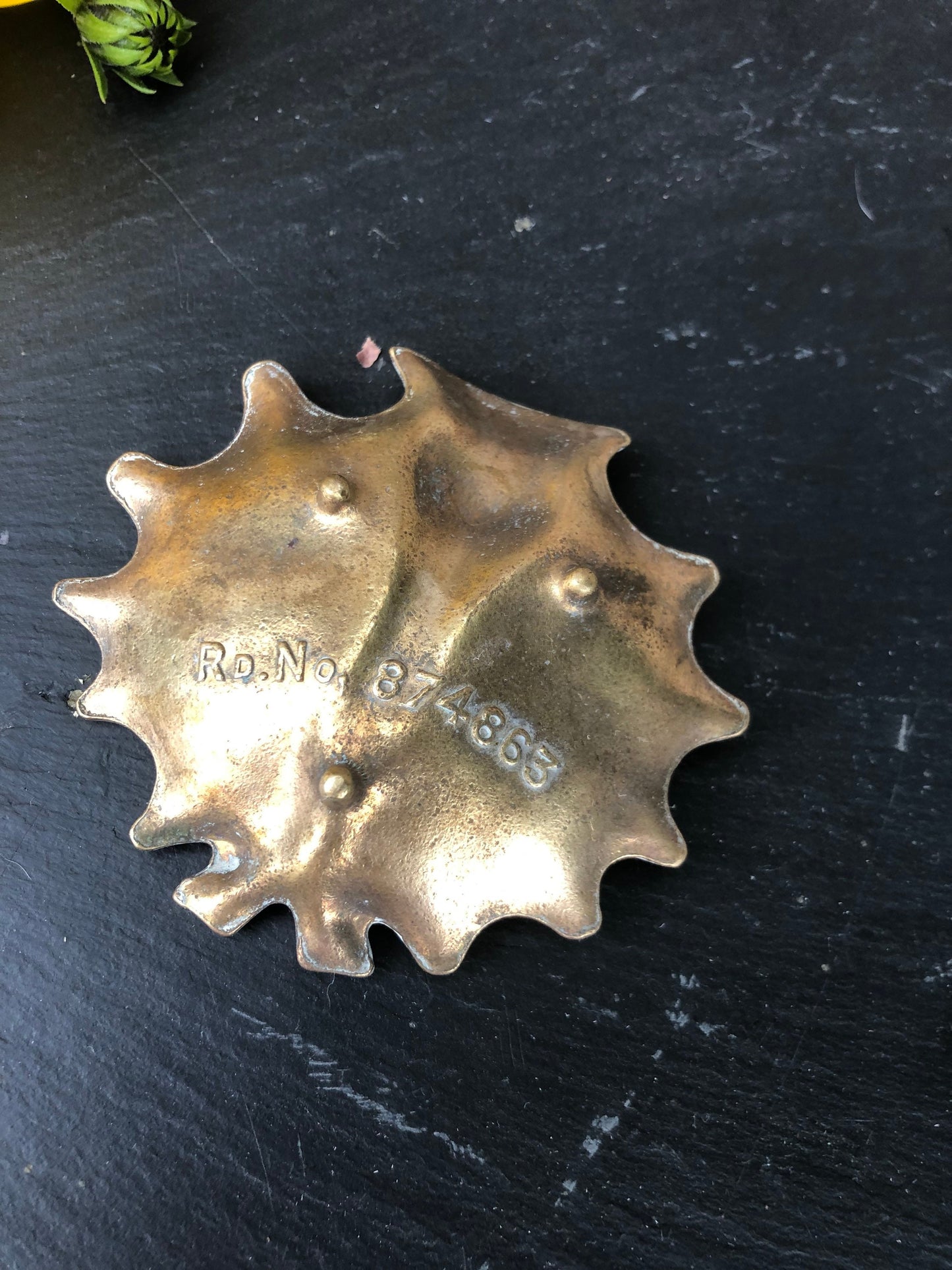 Solid Brass Bonnie Scotland Thistle Pin Dish