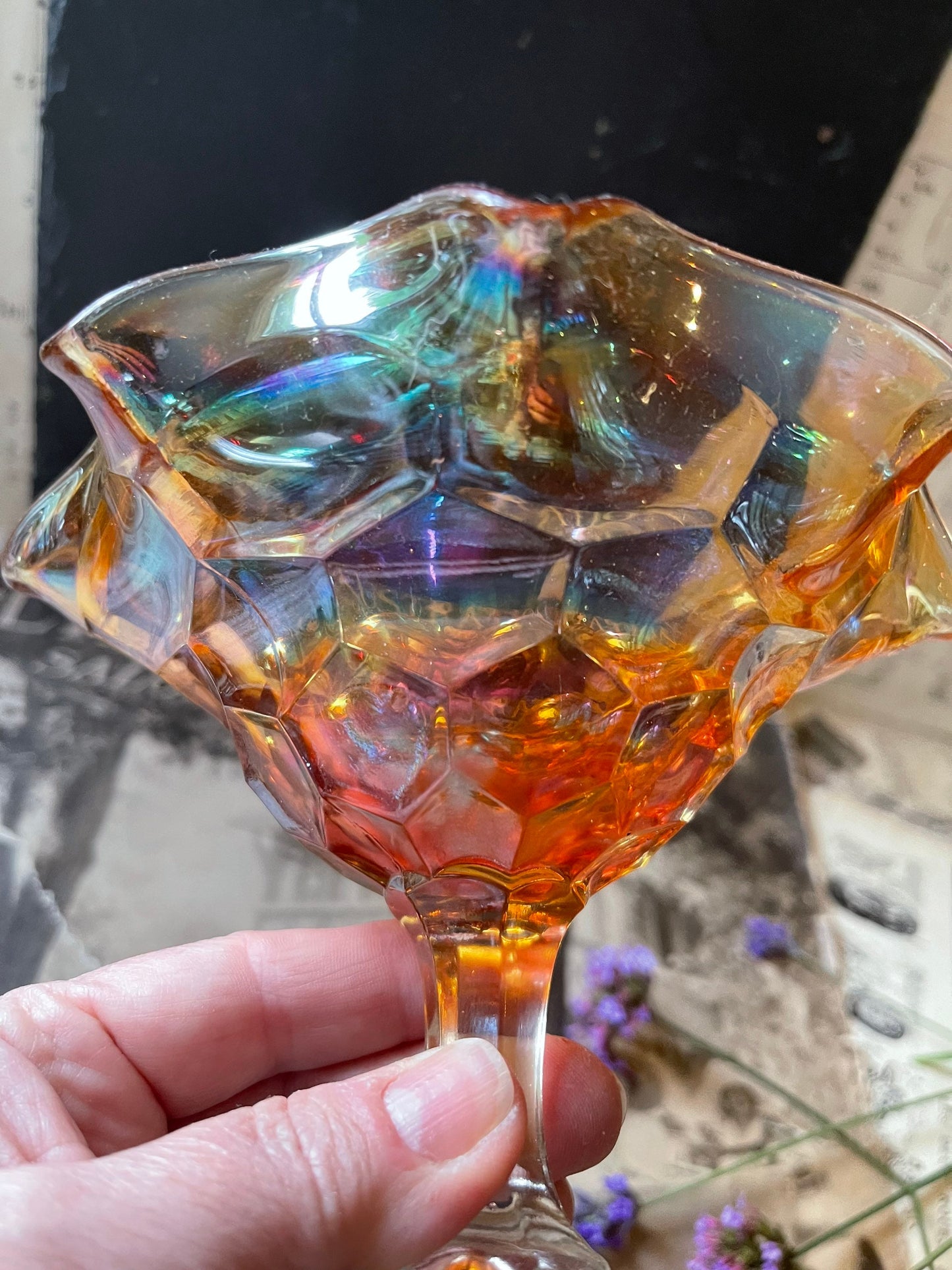 Carnival Glass Comport