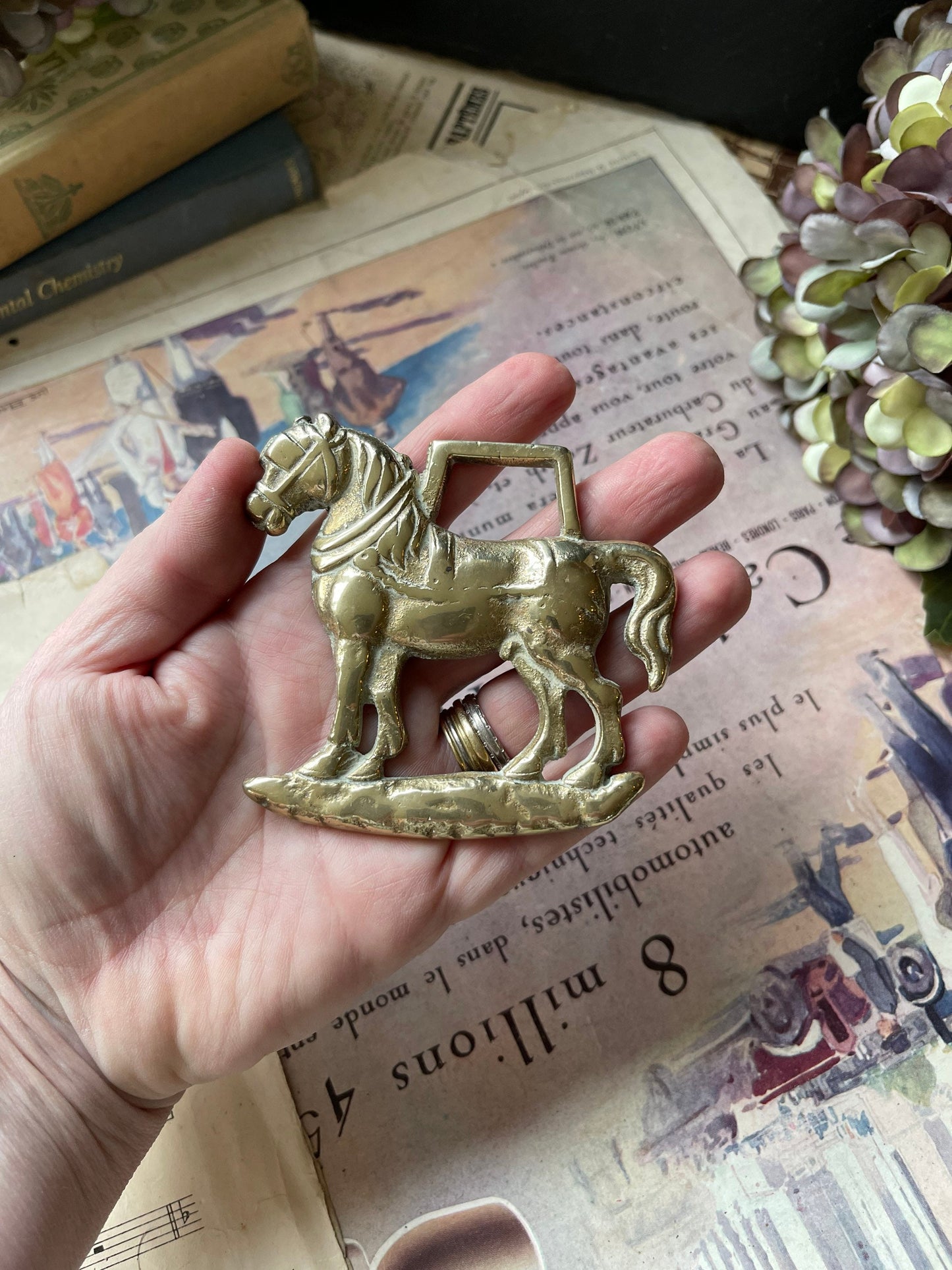Vintage Shire Horse Brass: Heavy Horse Yoke & Blinkers
