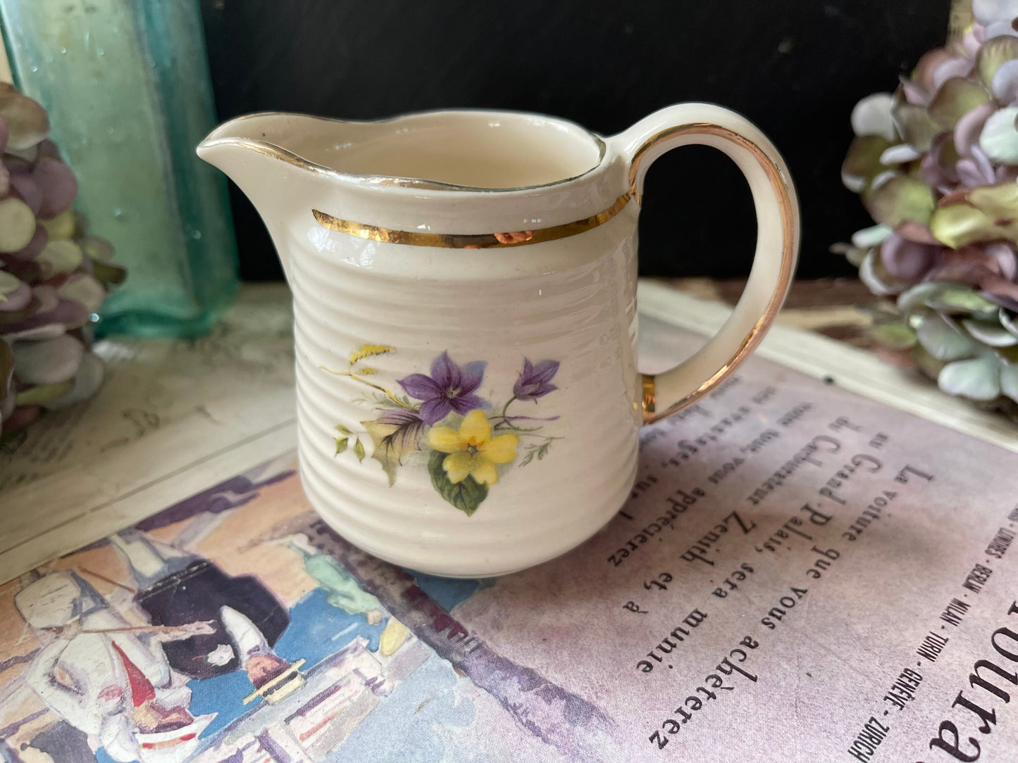 Vintage Creamer Jug by Sadler England / Floral Pattern / 1930s Pretty Milk Jug