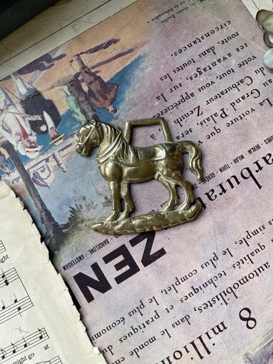 Vintage Shire Horse Brass: Heavy Horse Yoke & Blinkers
