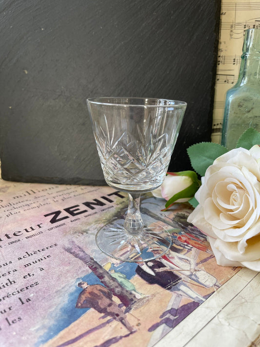 1930s Harbridge Single Lead Crystal Wine Glass